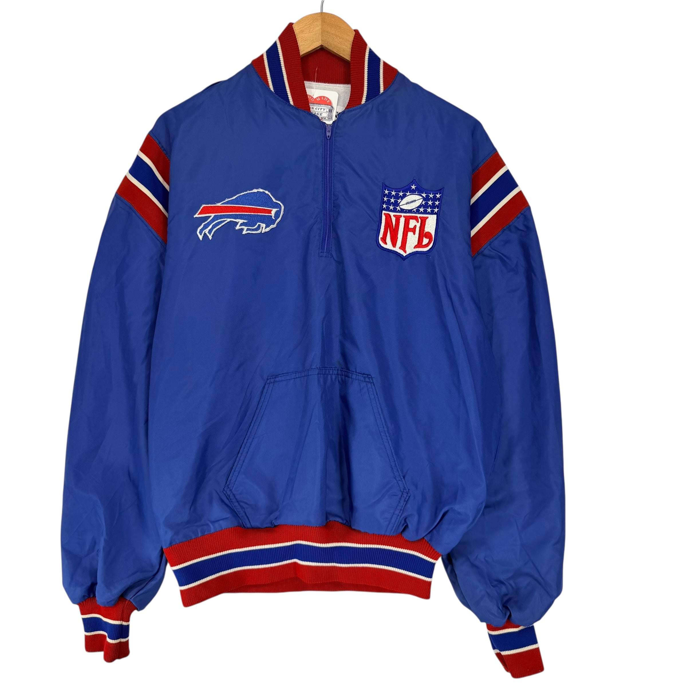 Vintage Buffalo Bills Pullover Windbreaker Jacket Lage
