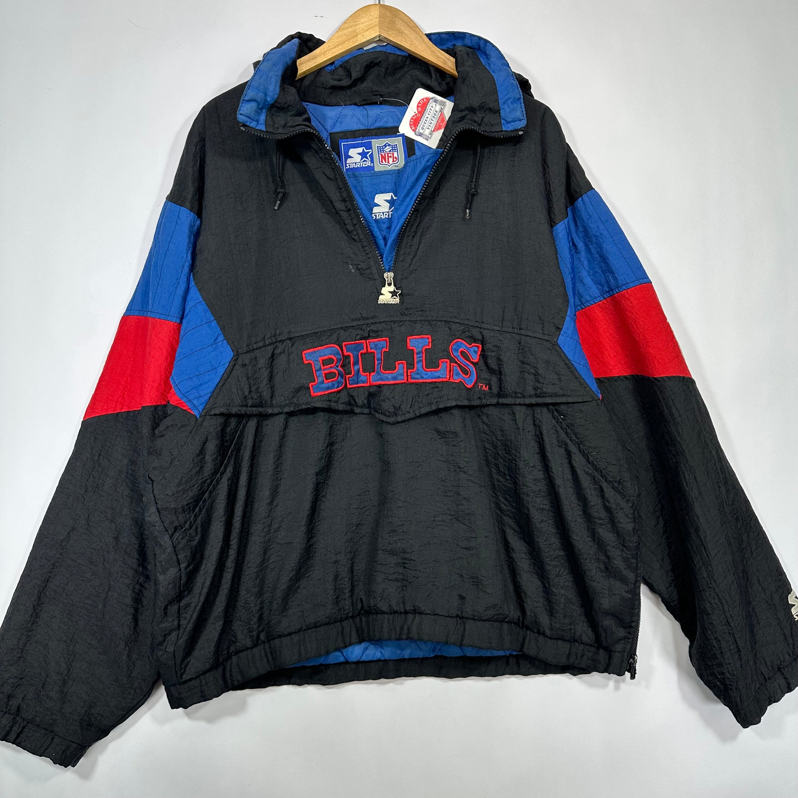 Vintage Buffalo Bills Starter Pullover Puffer Jacket Large