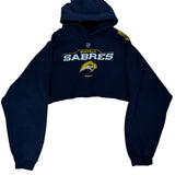 Vintage Buffalo Sabres Cropped Hoodie Sweatshirt XL