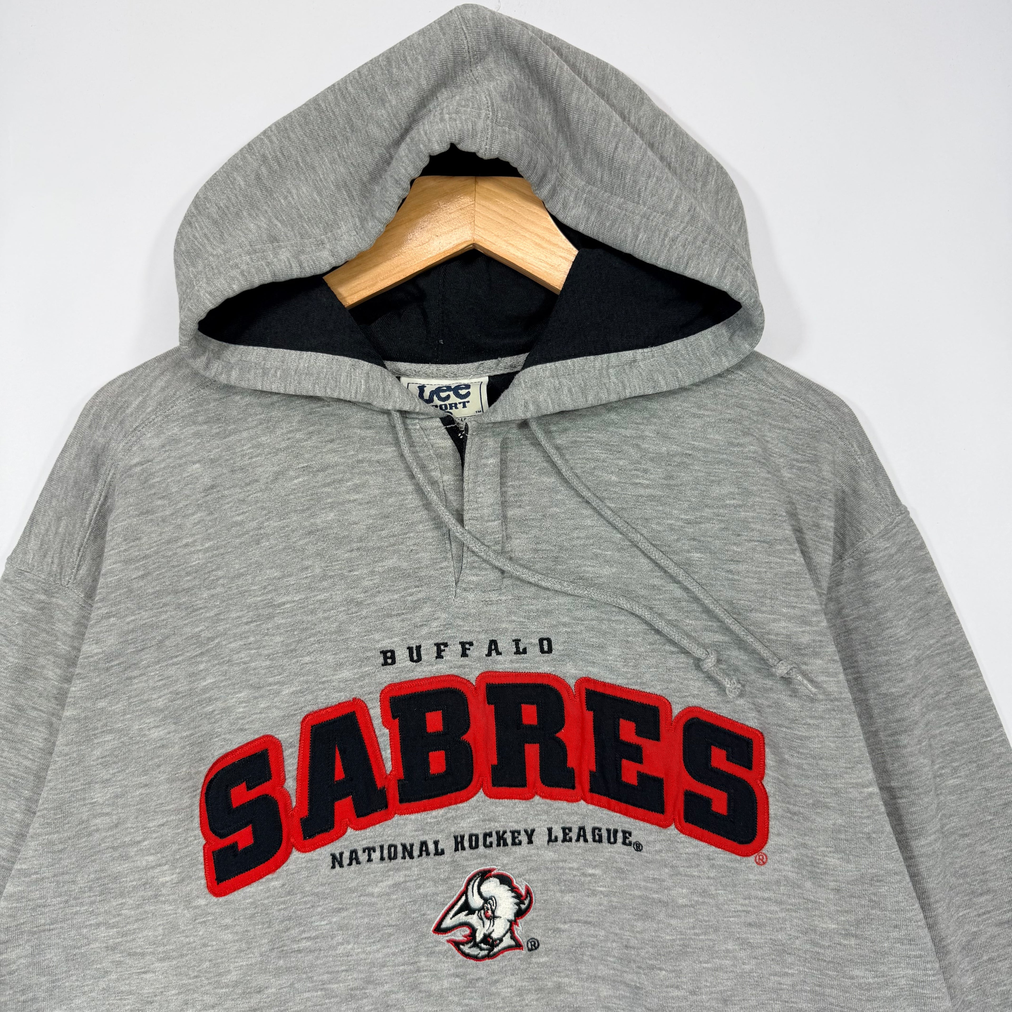 Vintage Buffalo Sabres Embroidered Hoodie Sweatshirt Large