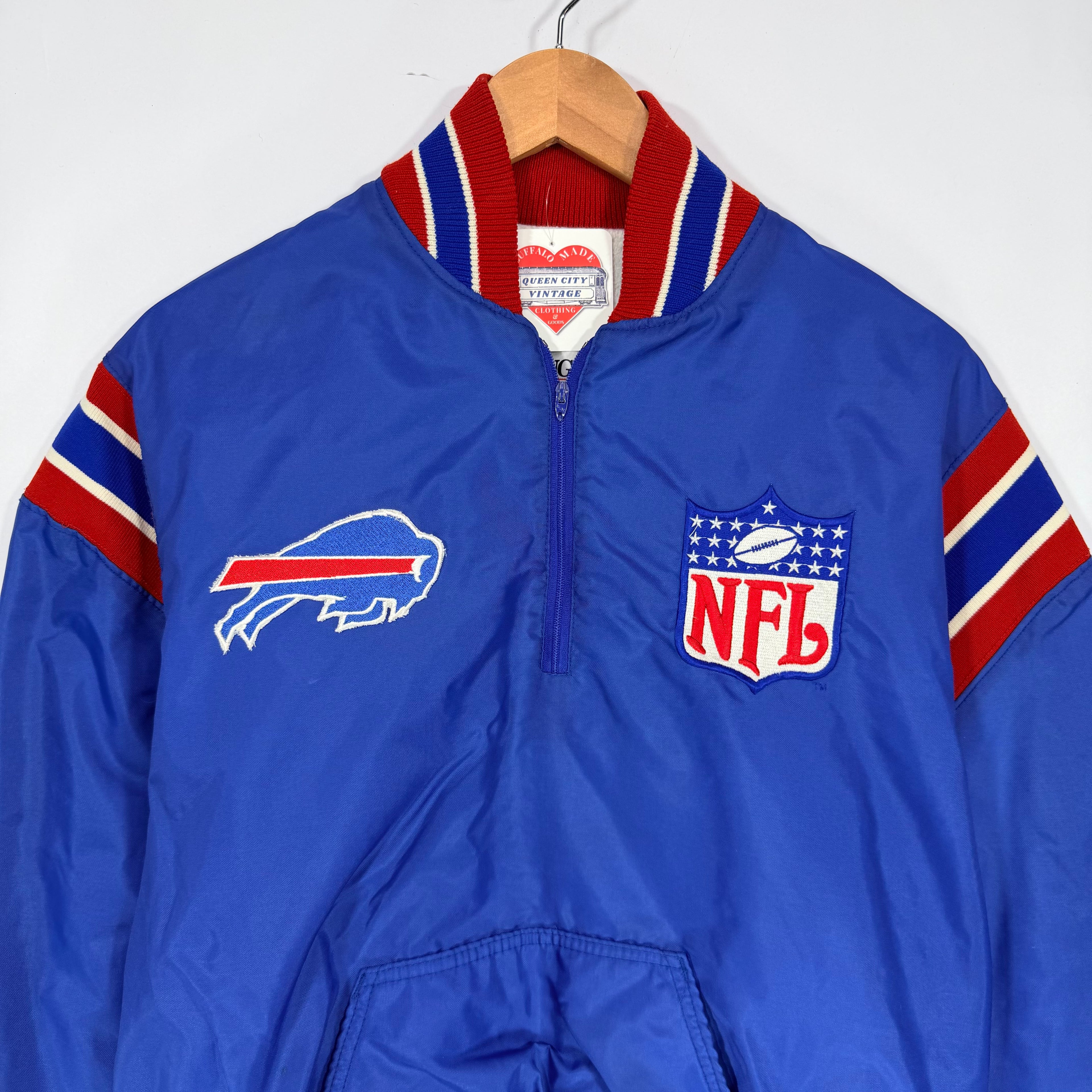 Vintage Buffalo Bills Pullover Windbreaker Jacket Lage