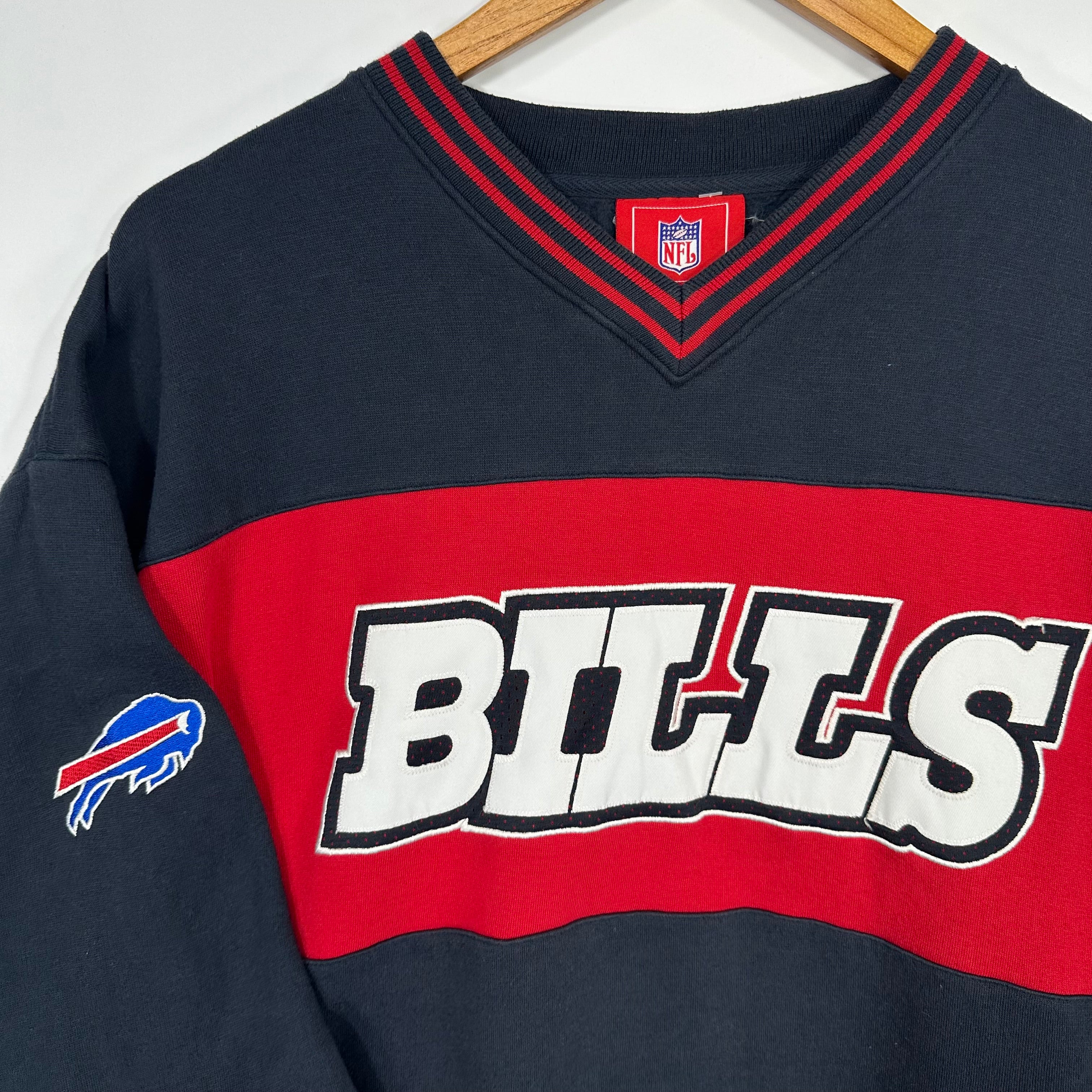 Vintage Buffalo Bills Jersey Sleeve Crewneck Sweatshirt XL