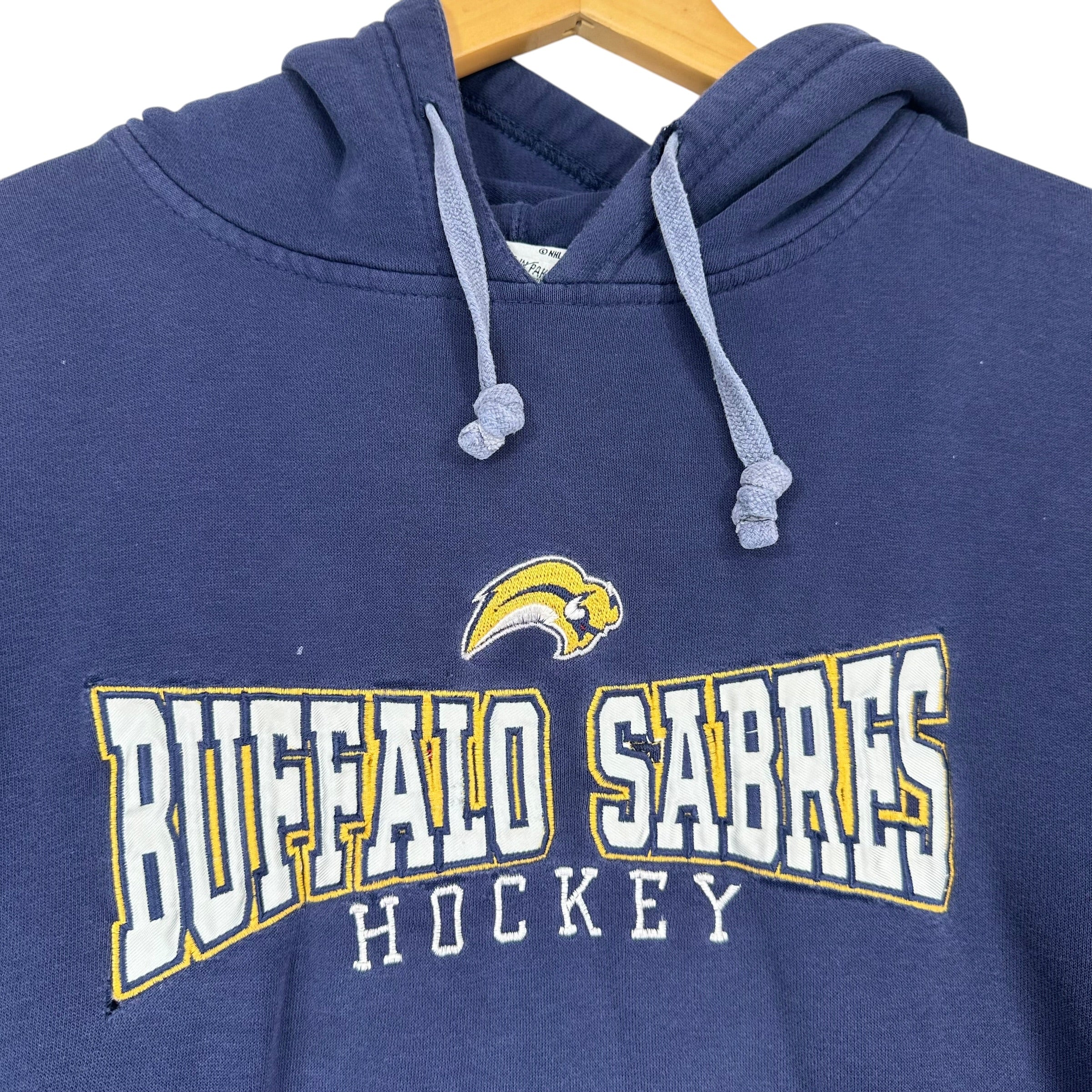 Vintage Buffalo Sabres Thrashed Hoodie Sweatshirt Large