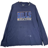 Vintage Buffalo Bills Thrashed Mock Neck Shirt XXL