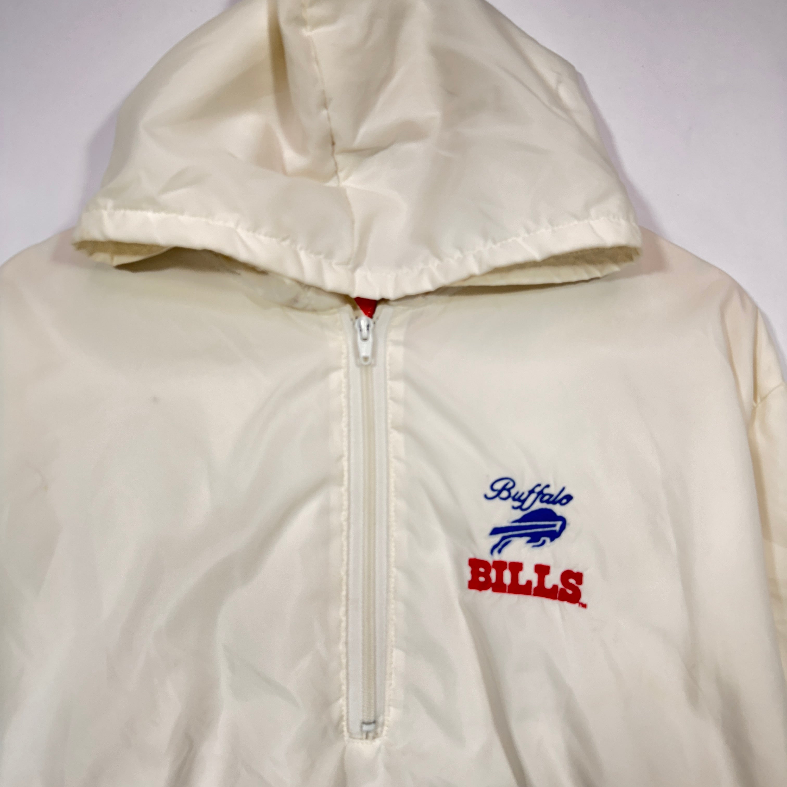 Vintage Buffalo Bills 1/4 Zip Hoodie Windbreaker Jacket Large