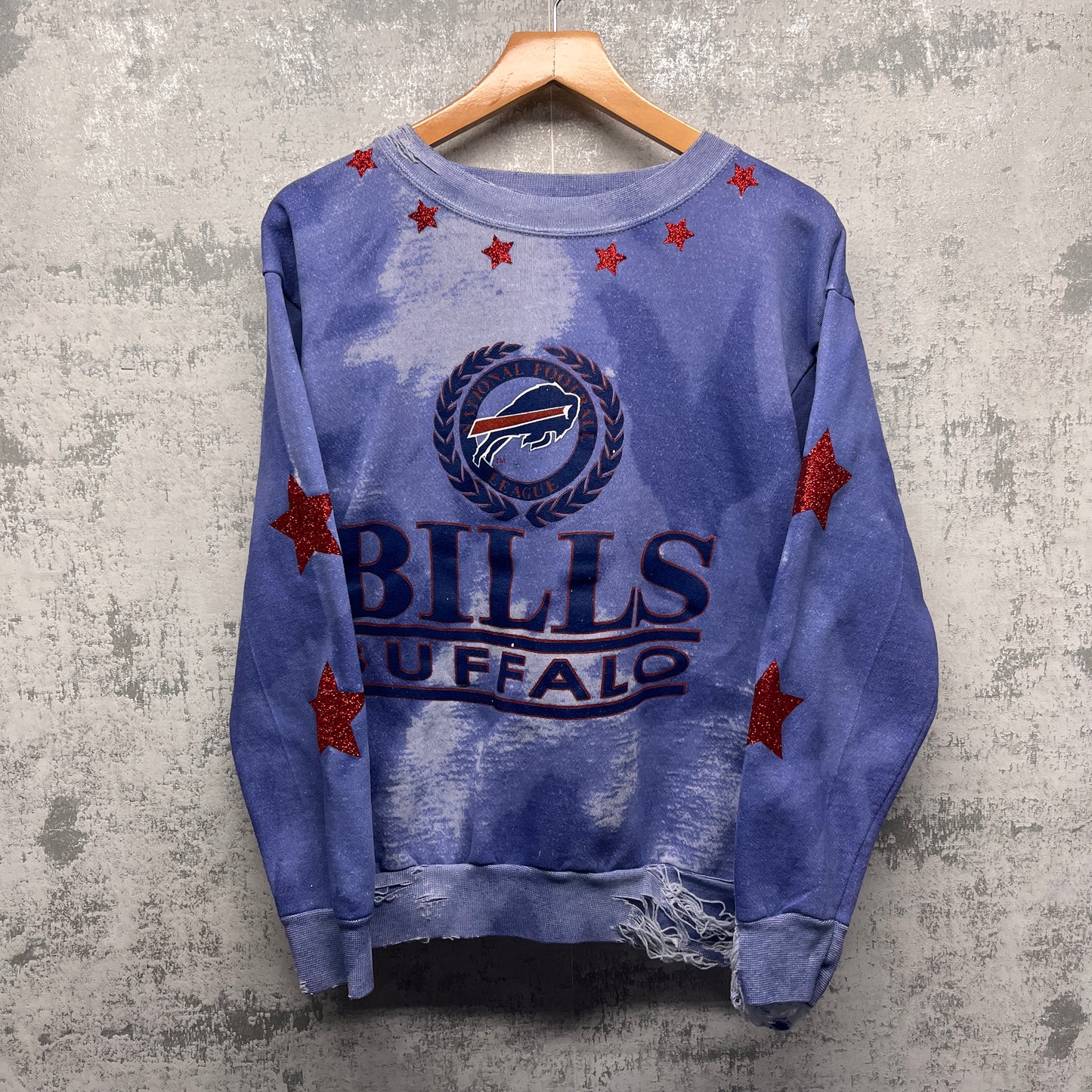 Vintage Buffalo Bills Thrashed Crewneck Sweatshirt Small