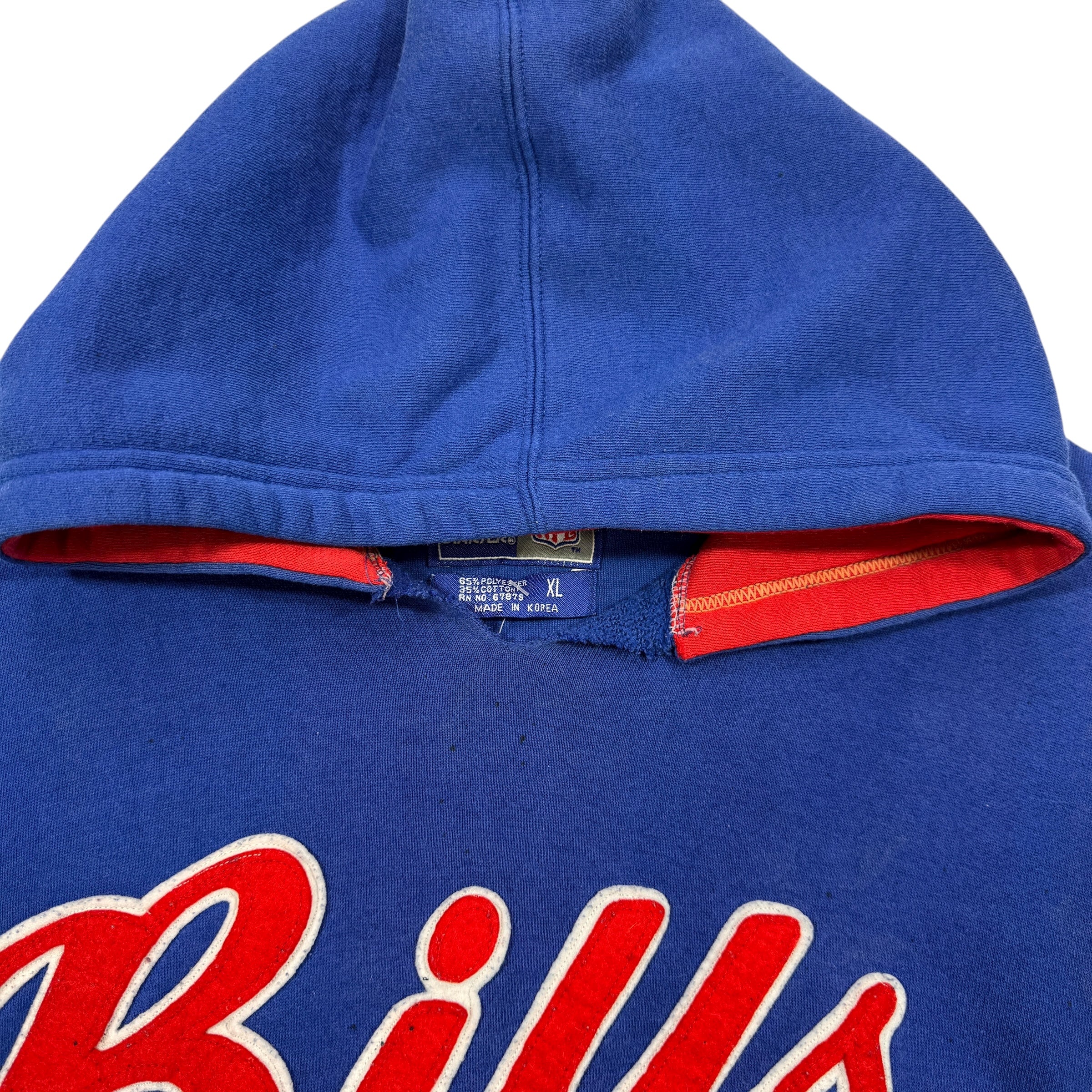 Vintage Buffalo Bills Starter Embroidered Thrashed Hoodie Sweatshirt XL