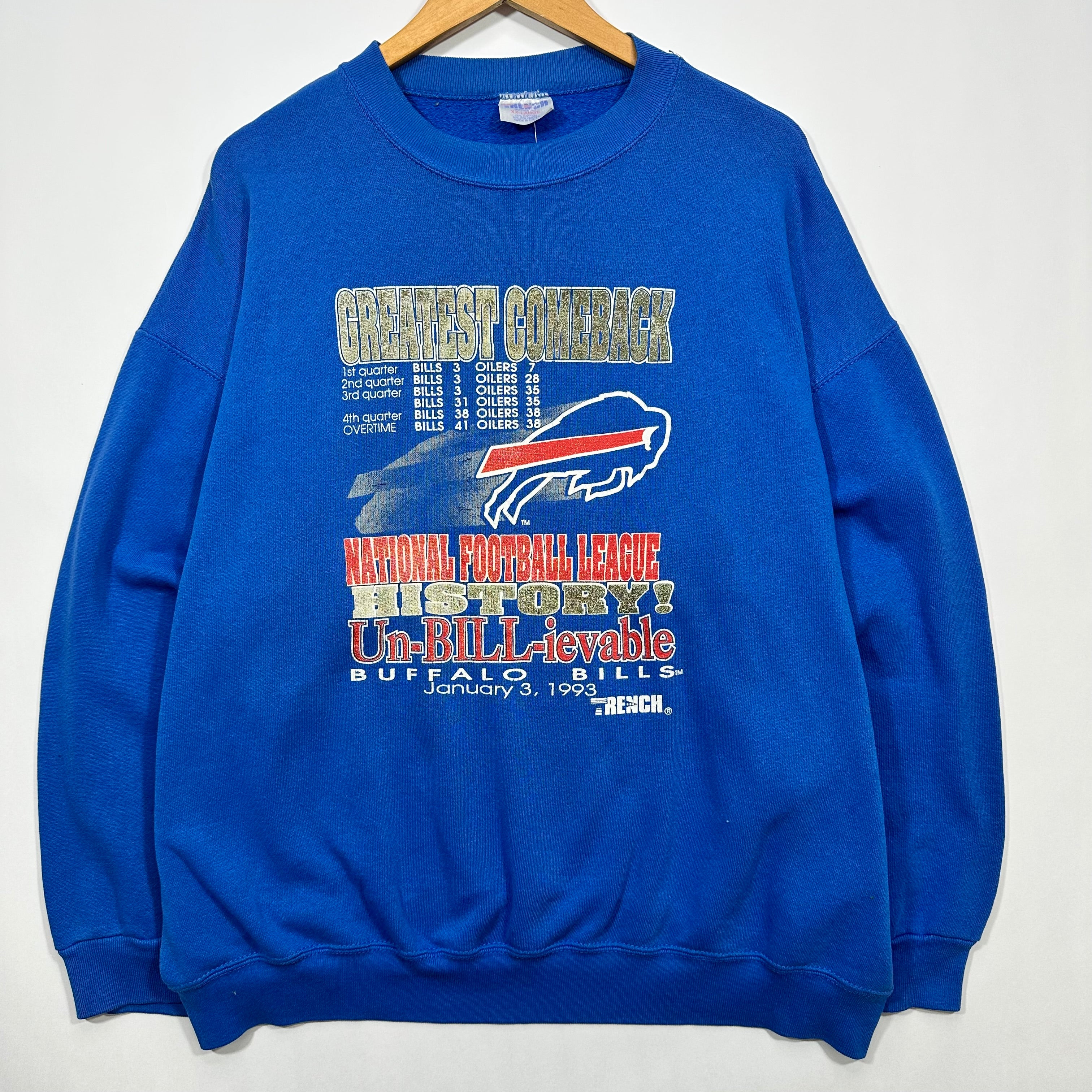 Vintage Buffalo Bills Greatest Comeback Crewneck Sweatshirt XXL