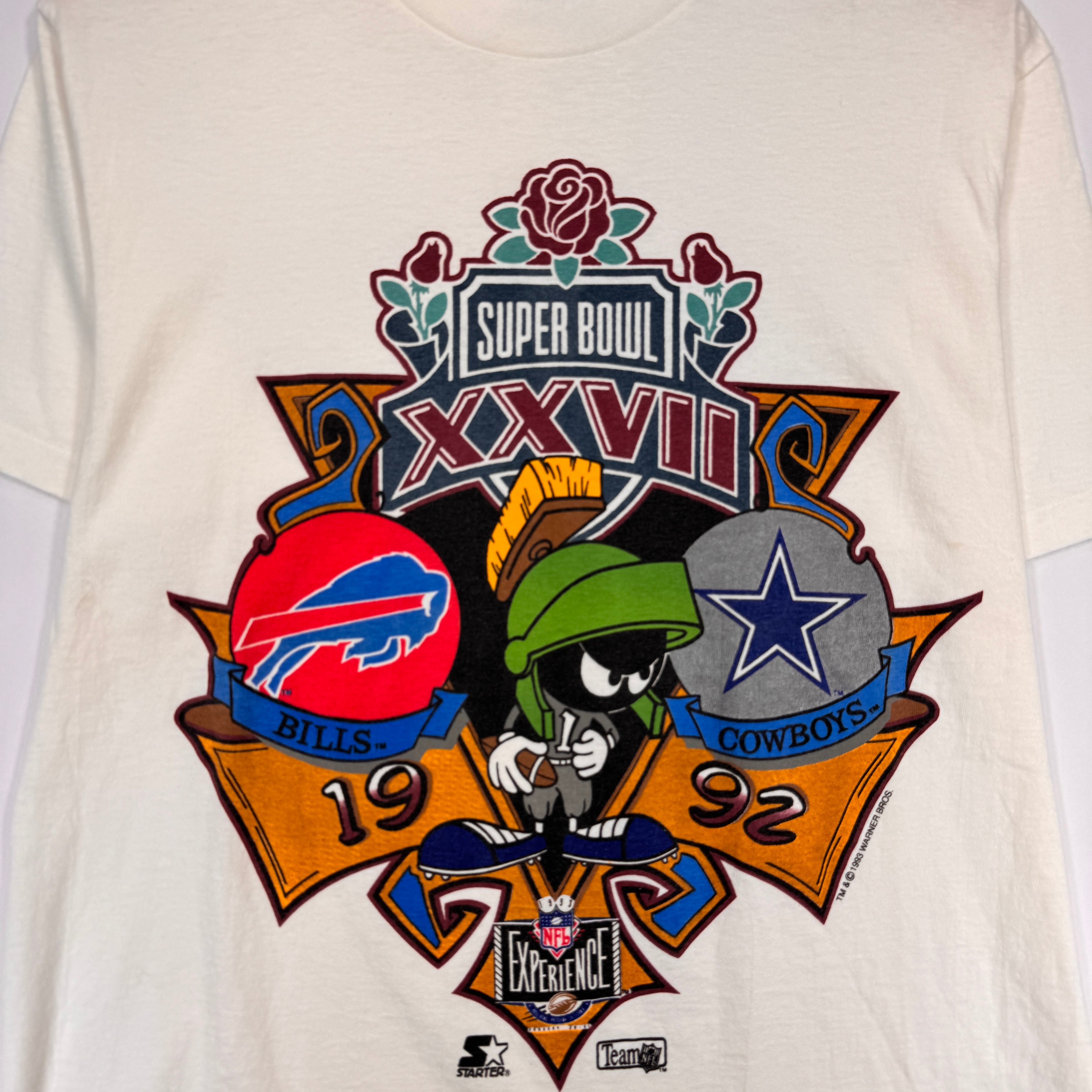 Vintage Buffalo Bills Marvin the Martian Looney Tunes Cartoon Shirt Large