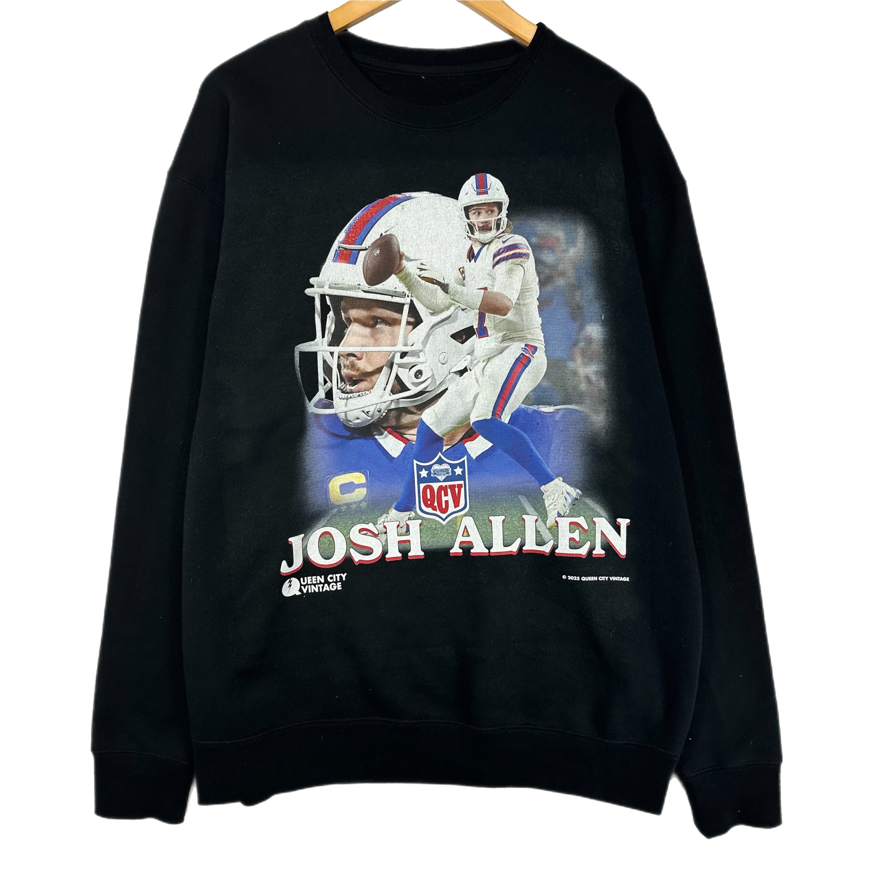 QCV Exclusive Josh Allen Big Head Buffalo Bills Crewneck Sweatshirt