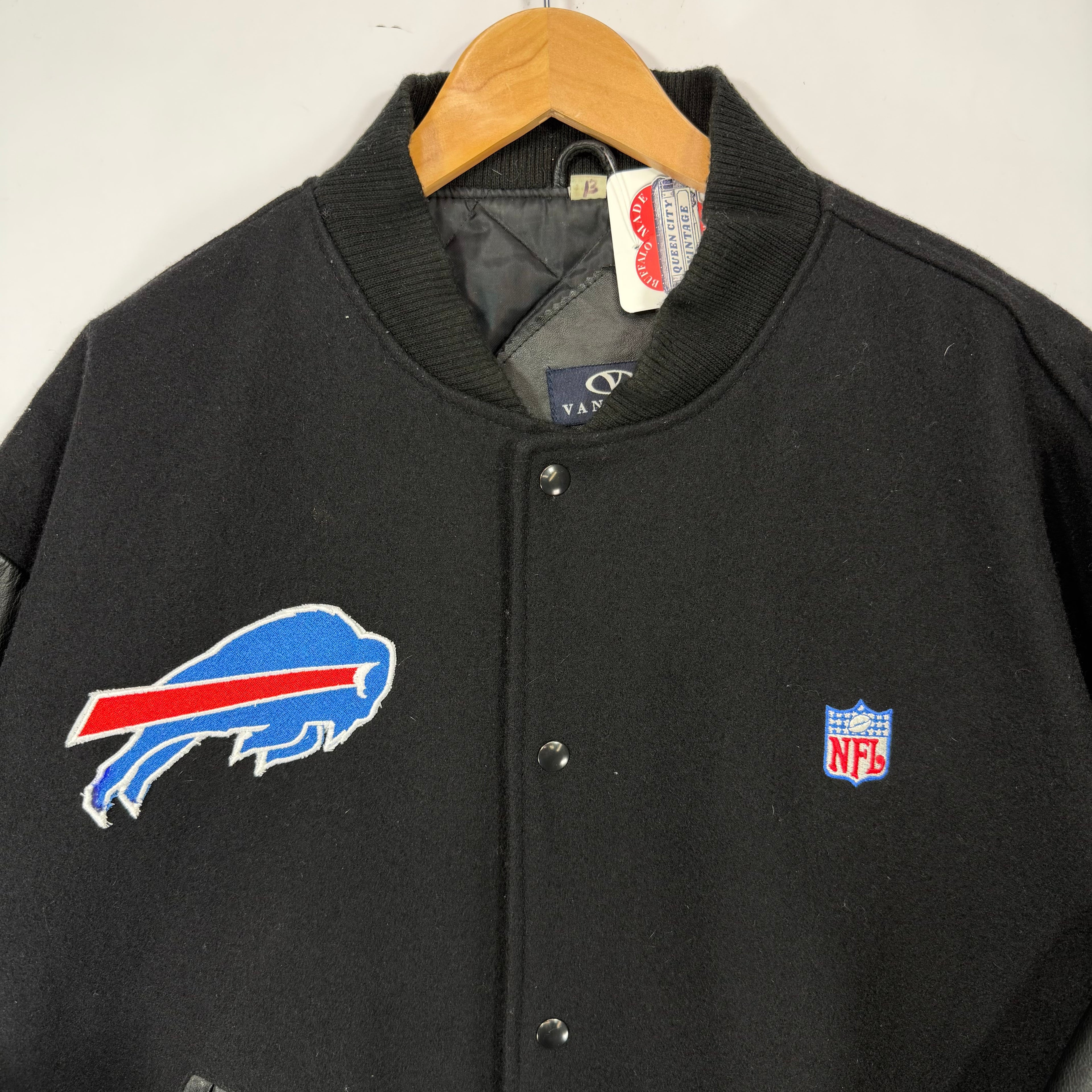 Vintage Buffalo Bills Black Wool Varsity Jacket Large