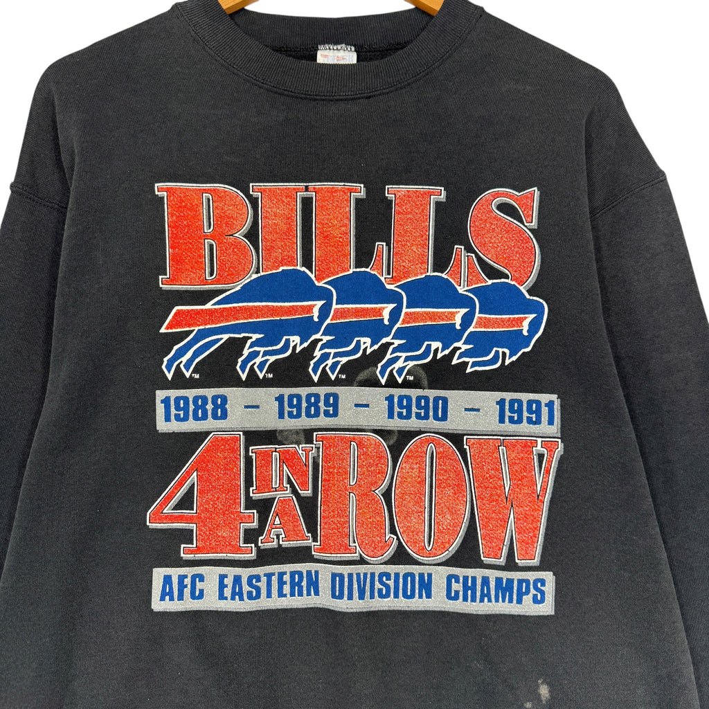 Vintage Buffalo Bills Four In A Row AFC East Champions Crewneck Sweatshirt Large