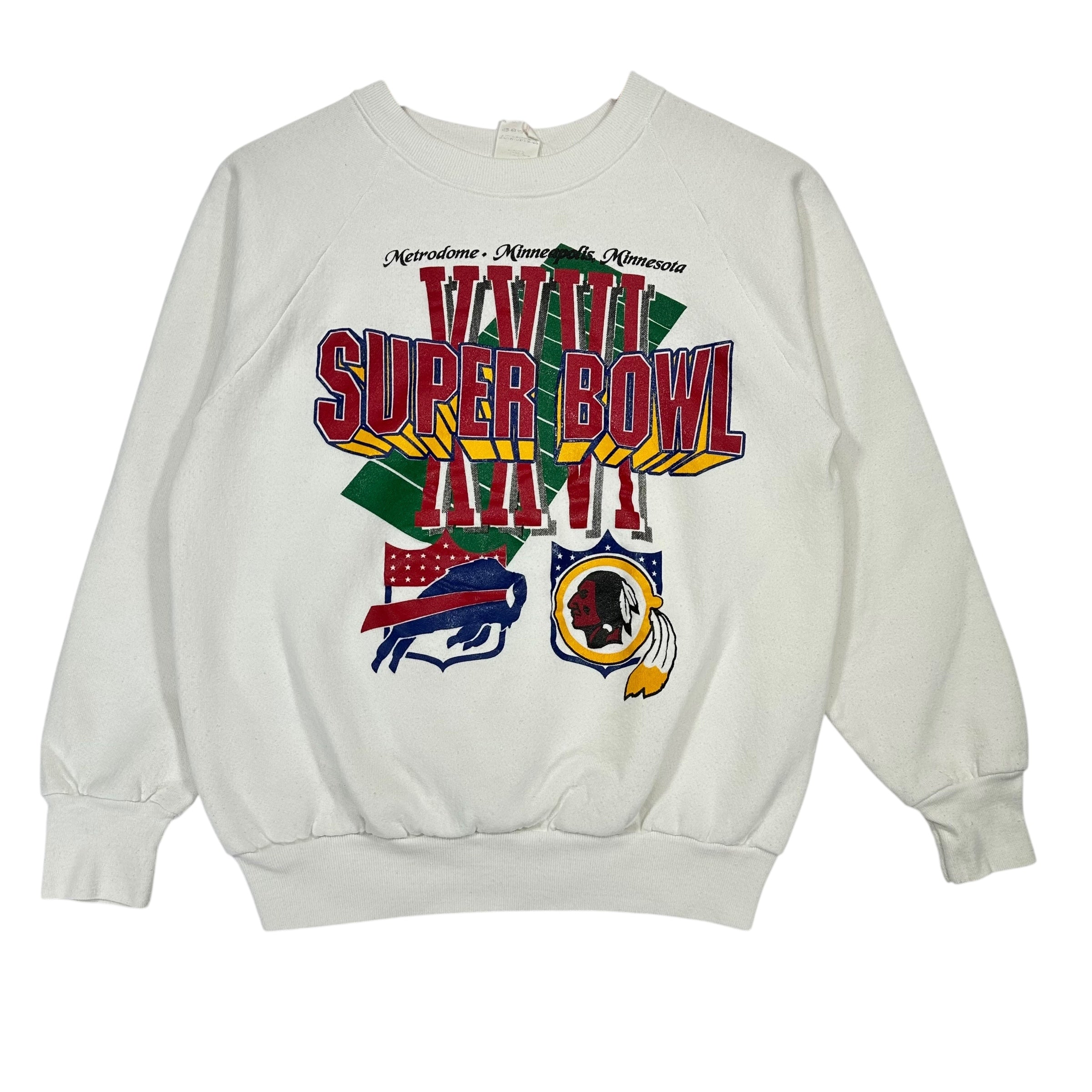 Vintage Buffalo Bills Washington Redskins 1992 Super Bowl Crewneck Sweatshirt Small