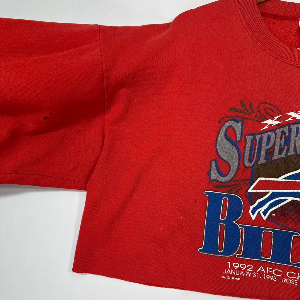 Vintage Buffalo Bills Cropped Crewneck Sweatshirt XL