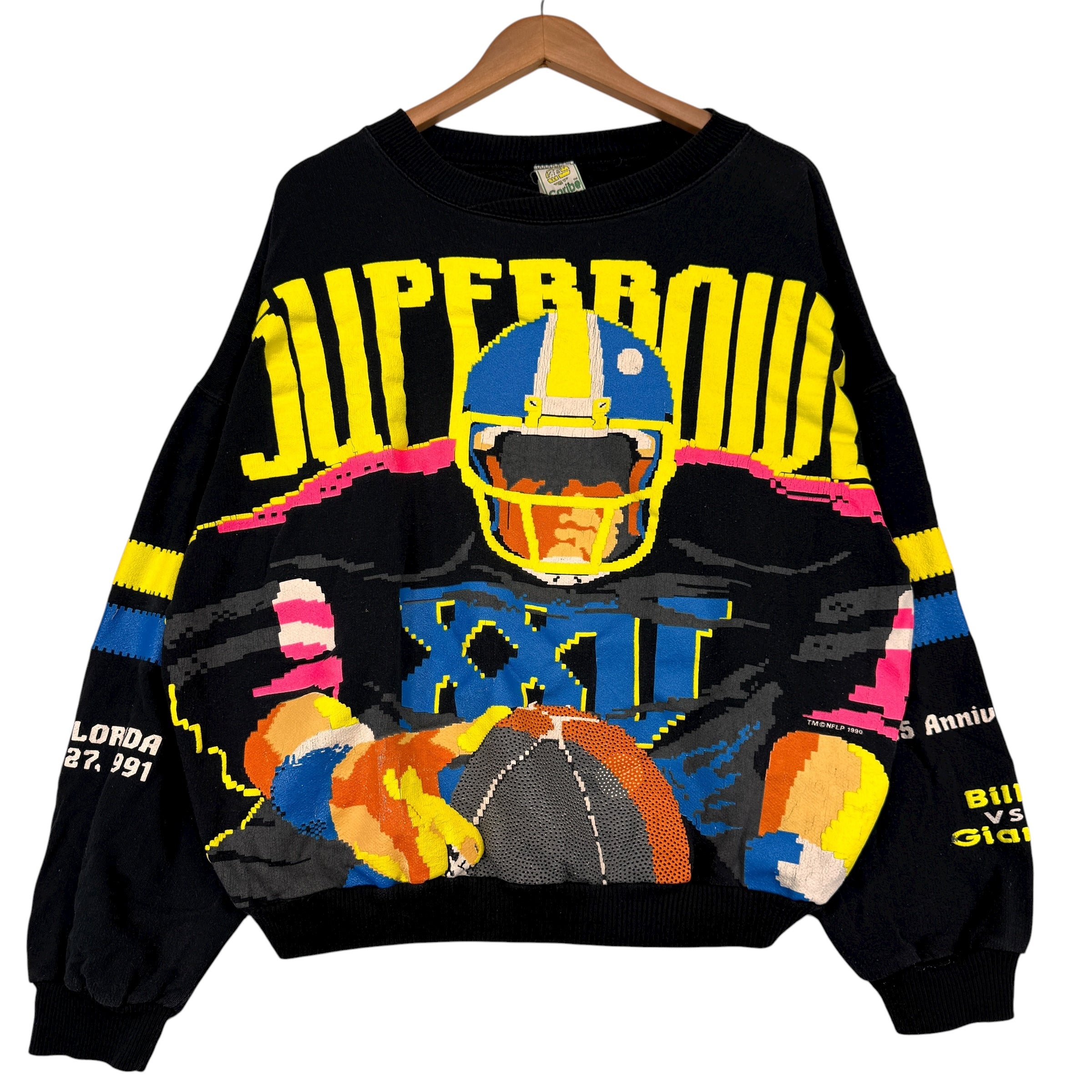 Vintage Buffalo Bills Tecmo Bowl 1991 Super Bowl Crewneck Sweatshirt Large