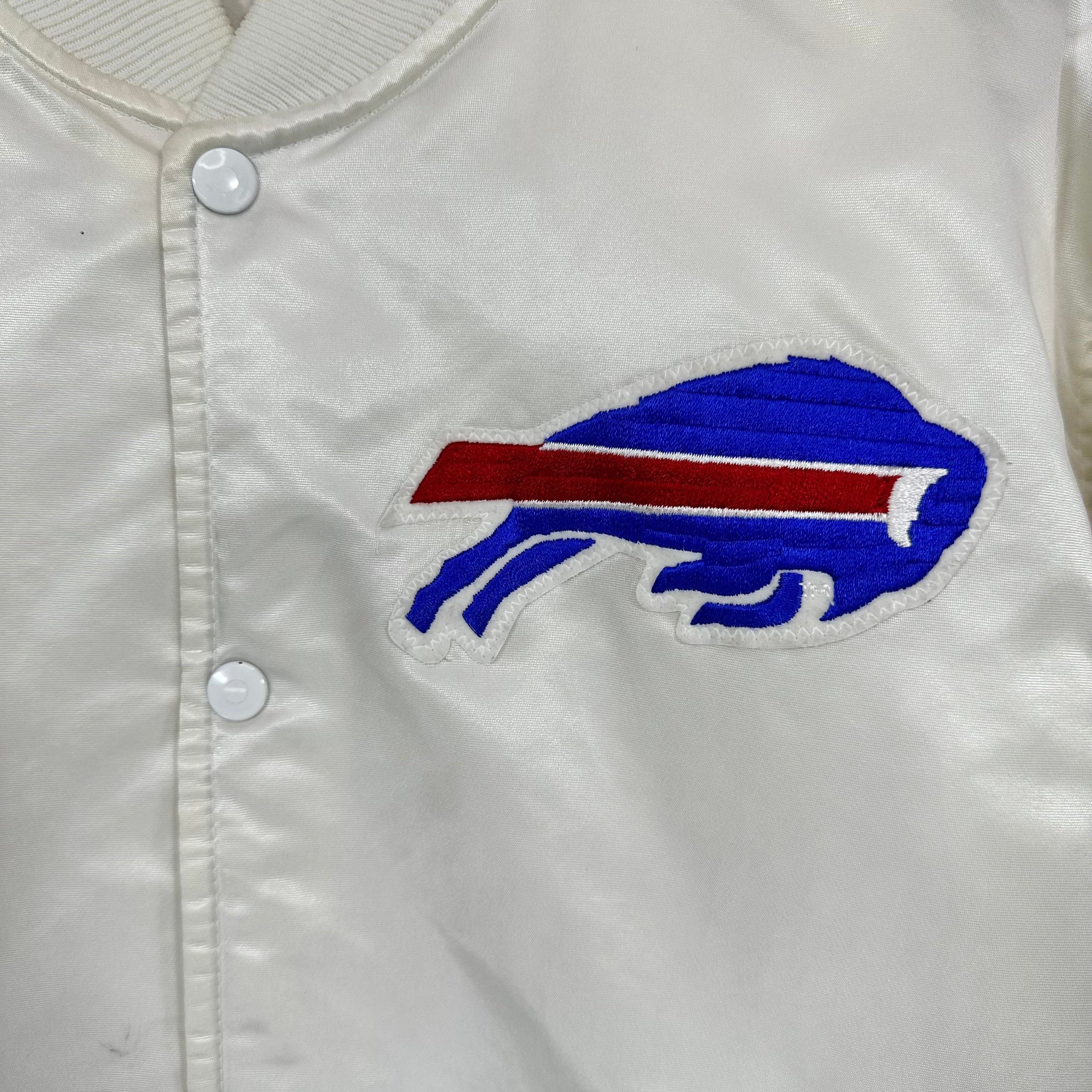 Vintage Buffalo Bills White Starter Satin Jacket Large