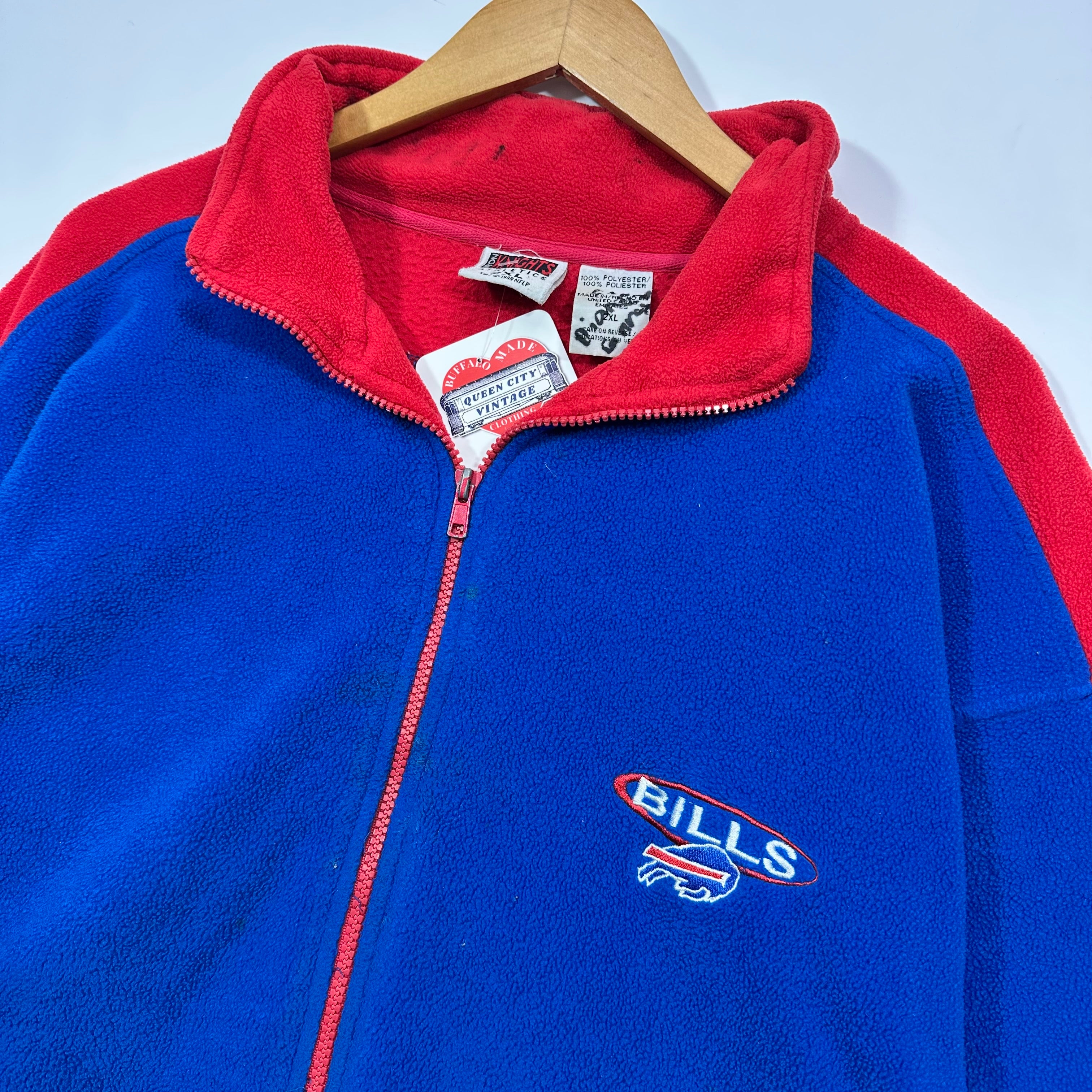 Vintage Buffalo Bills Zip Up Fleece Sweatshirt XXL