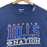 Vintage Buffalo Bills Thrashed Mock Neck Shirt XXL