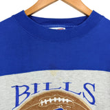 Vintage Buffalo Bills Color Block Embroidered Crewneck Sweatshirt XL