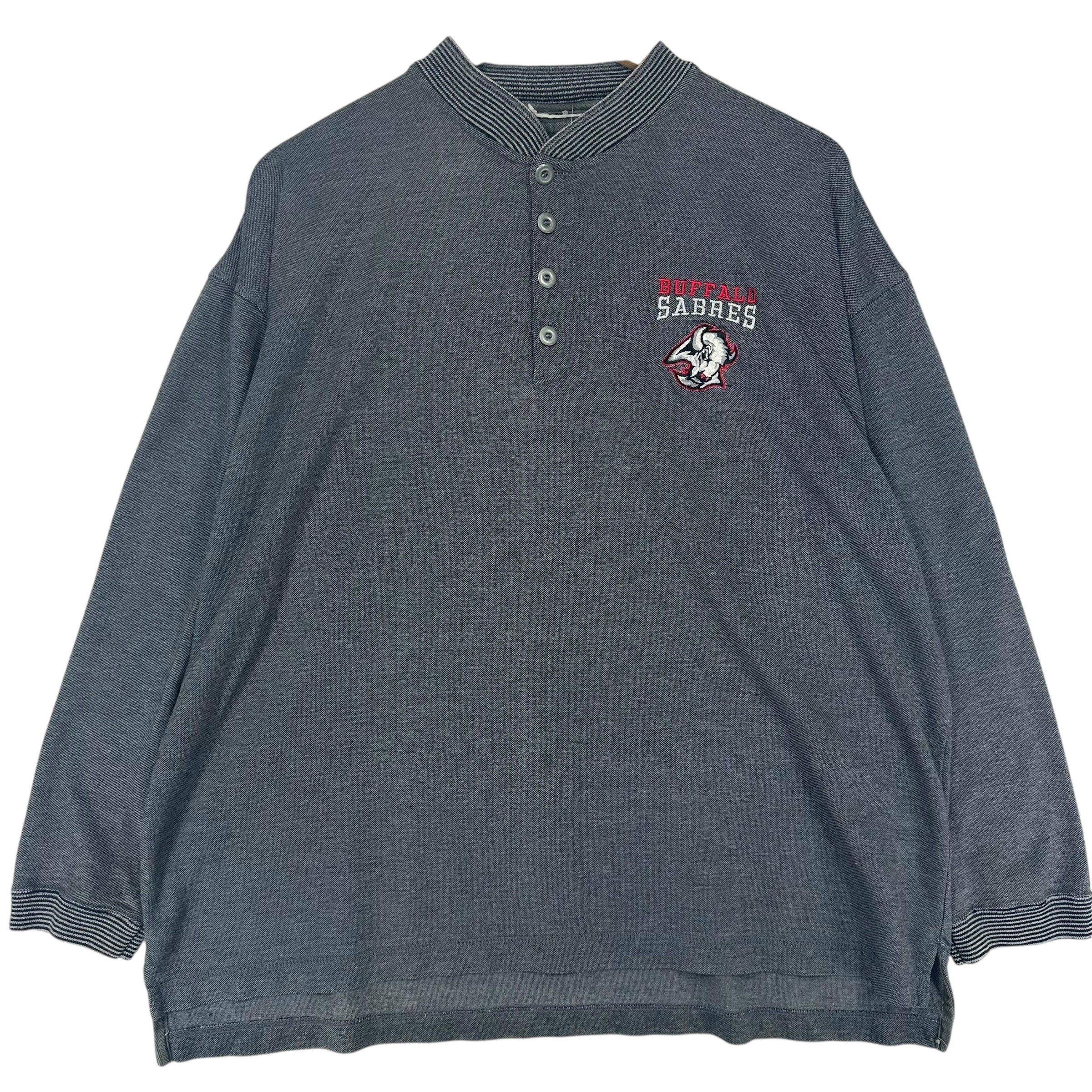 Vintage Buffalo Sabres Thin Henley Crewneck Sweatshirt Large