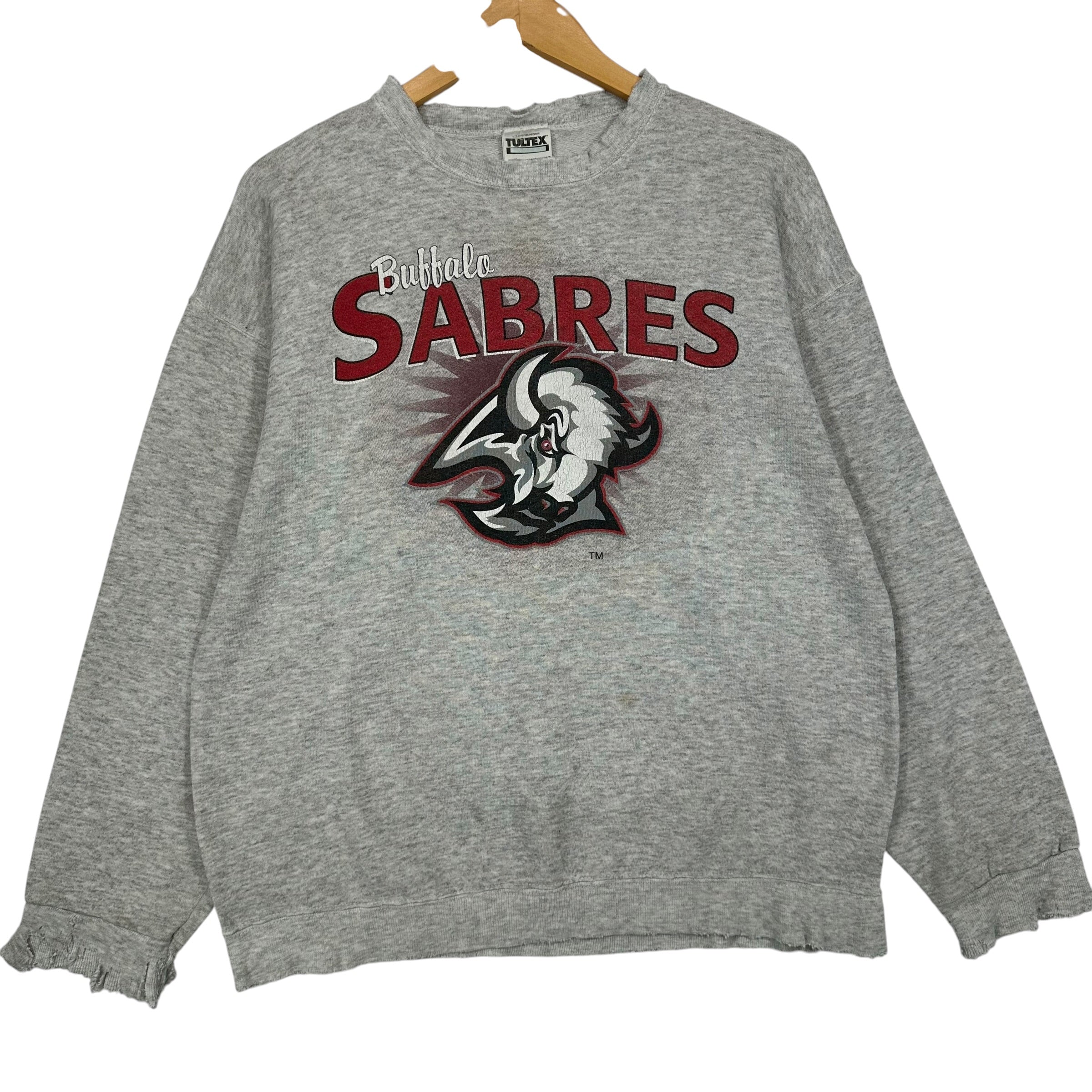 Vintage Buffalo Sabres Thrashed Crewneck Sweatshirt Large