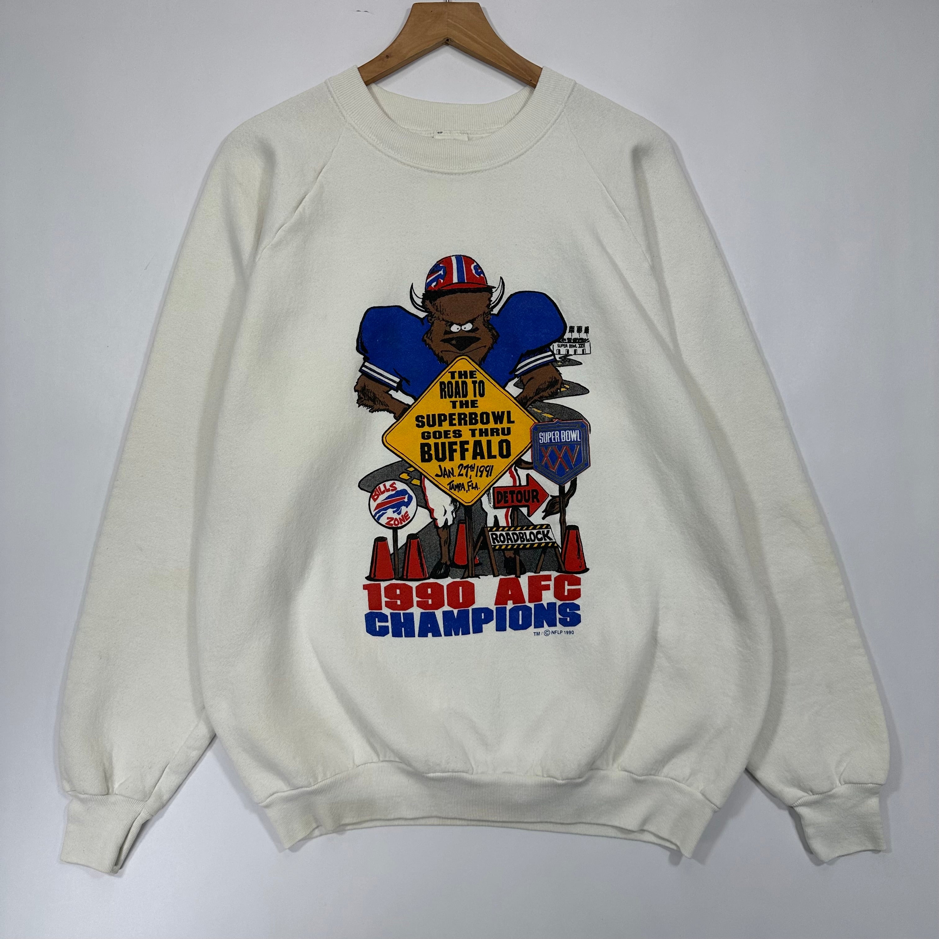 Vintage Buffalo Bills 1990 AFC Champs Crewneck Sweatshirt XL