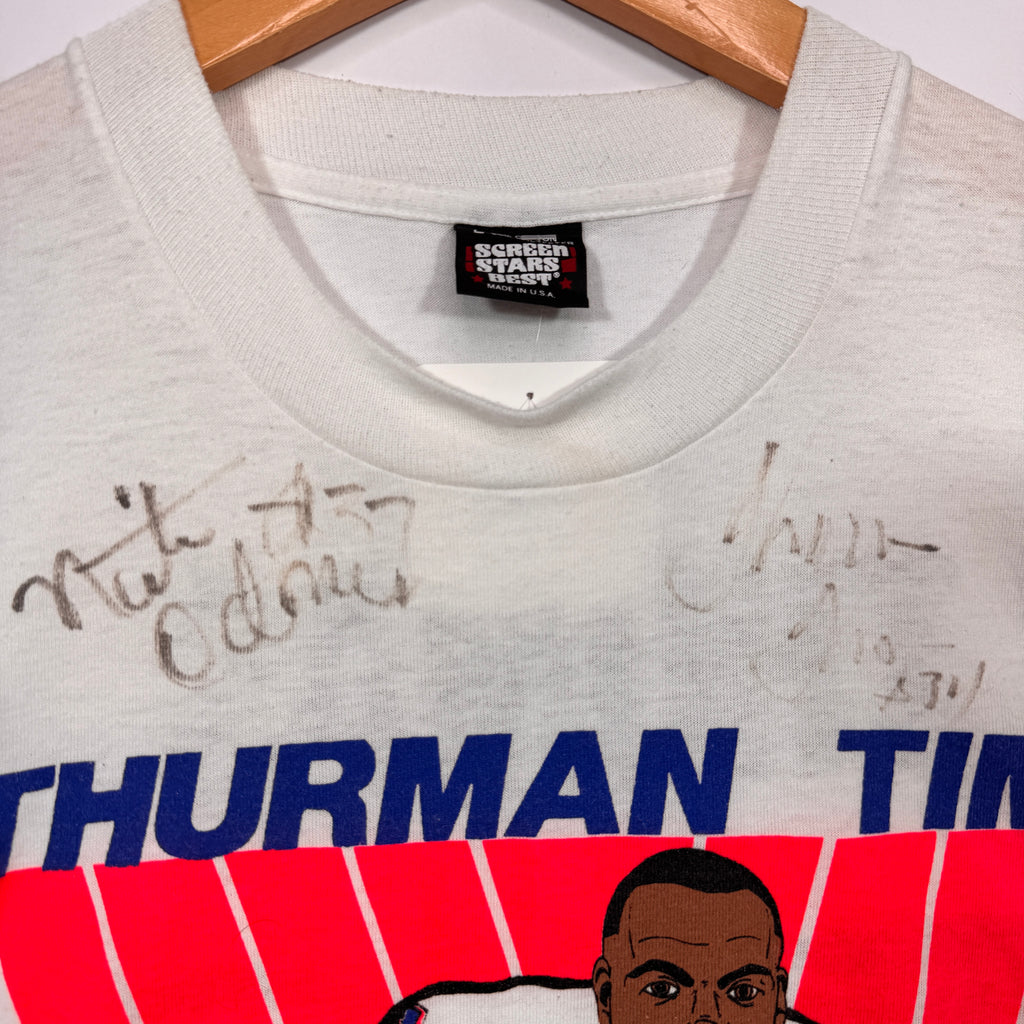 Vintage Buffalo Bills Signed Thurman Thomas Sleeveless Cartoon Shirt Large