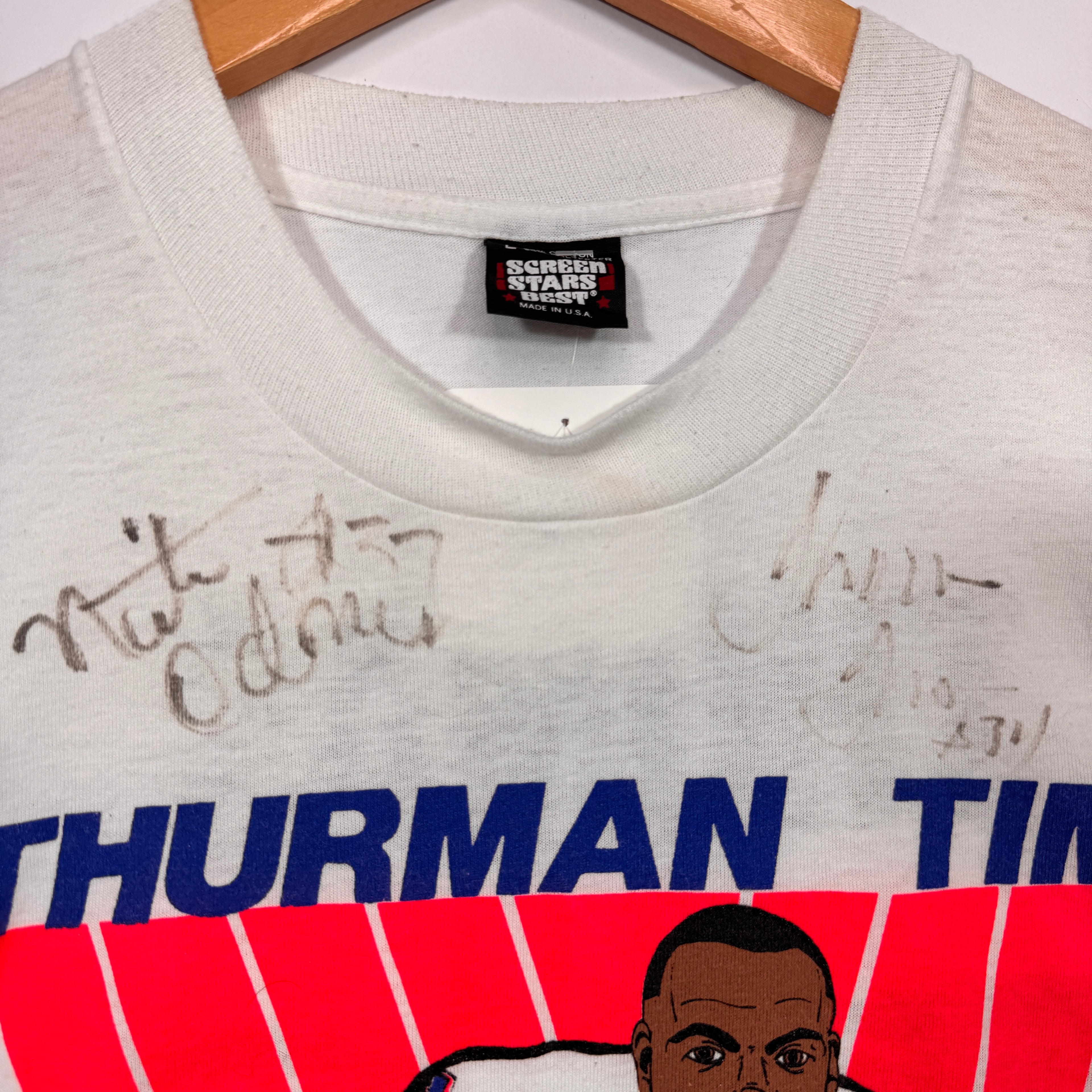Vintage Buffalo Bills Signed Thurman Thomas Sleeveless Cartoon Shirt Large