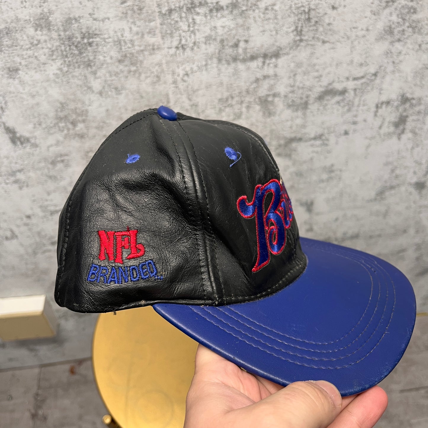 Vintage Buffalo Bills Leather Snapback Hat