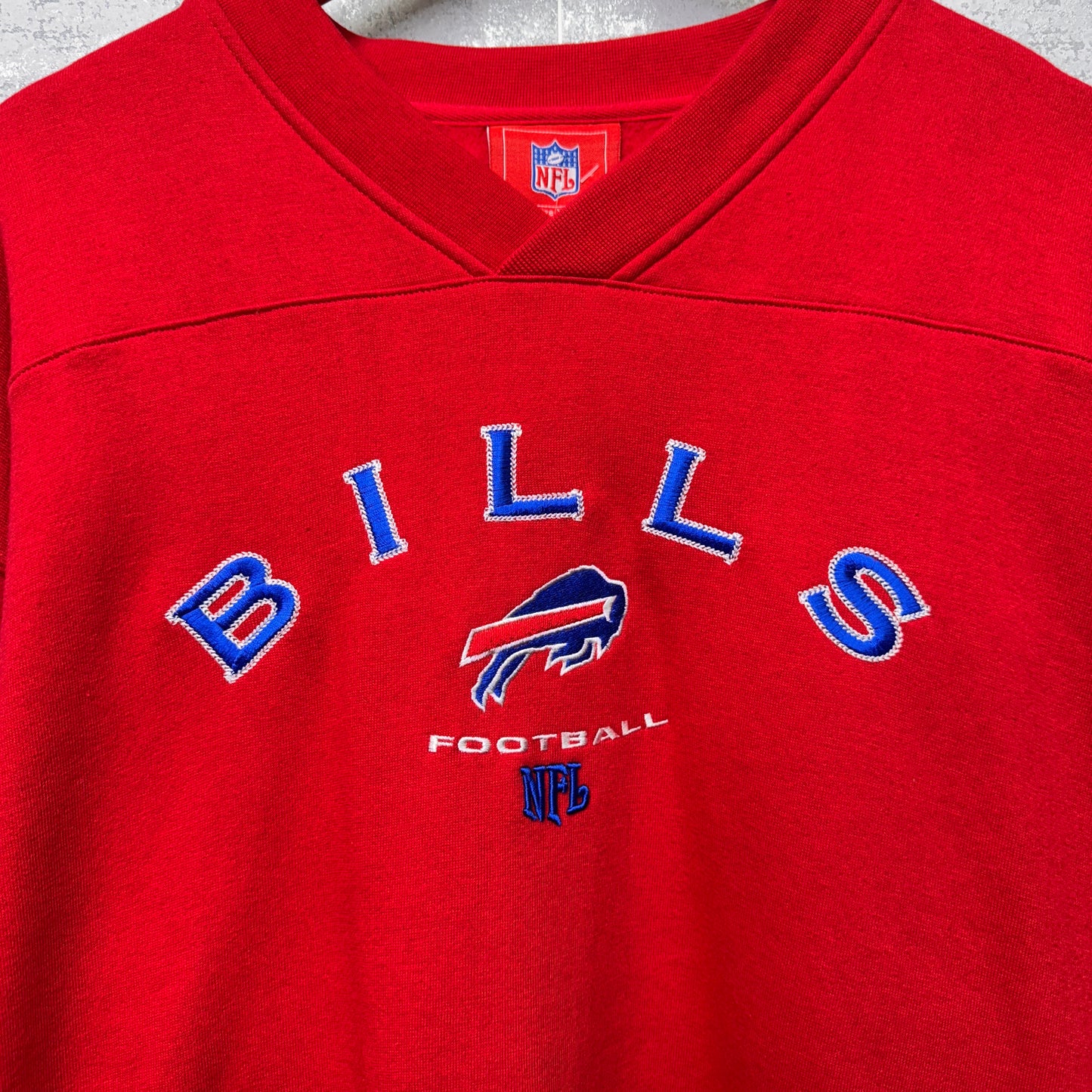 Vintage Buffalo Bills Deadstock V-Neck Crewneck Sweatshirt XL