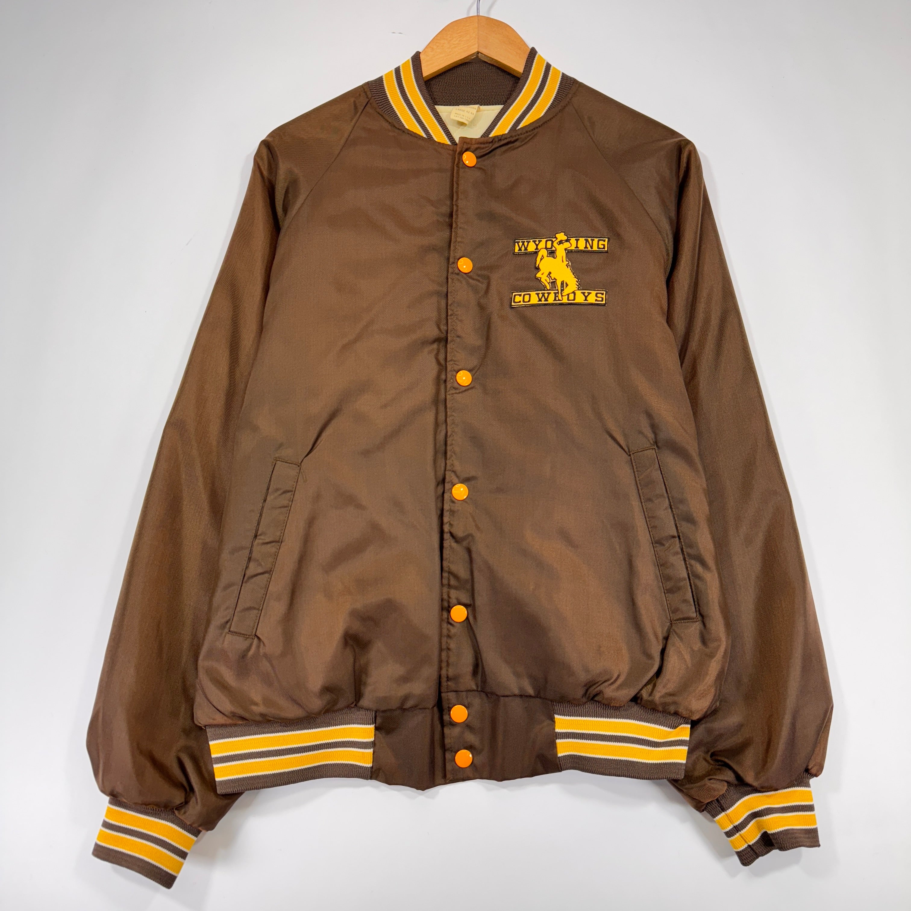 Vintage Wyoming Cowboys Buffalo Bills Satin Jacket Large