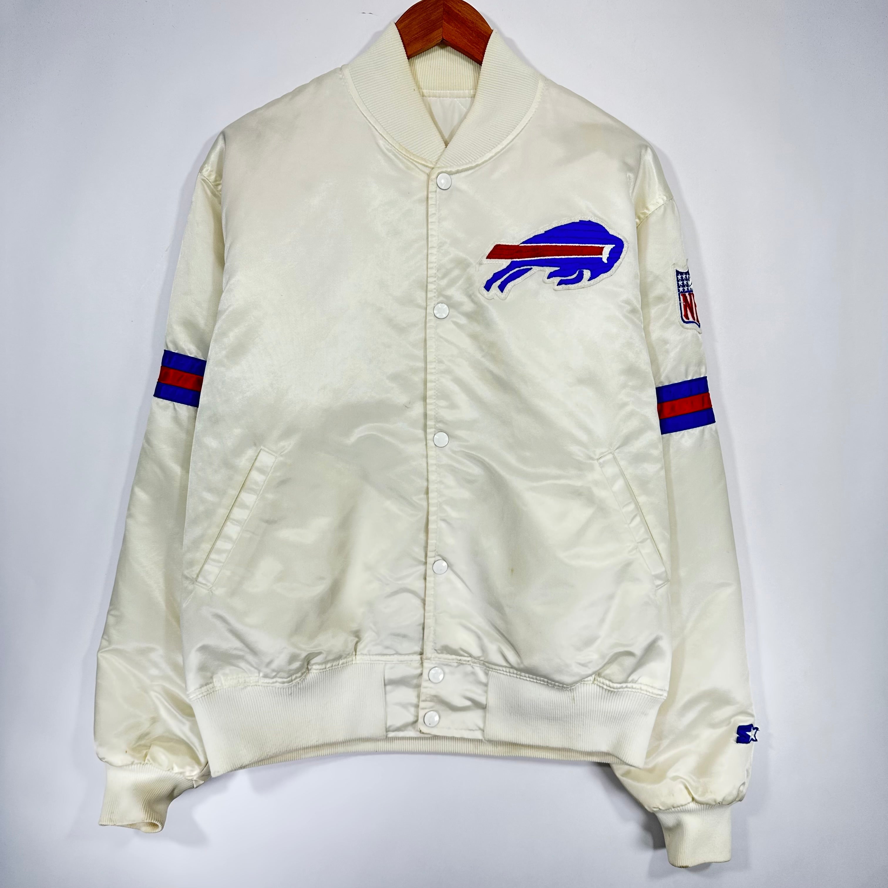 Vintage Buffalo Bills White Starter Satin Jacket Large