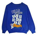 Vintage Buffalo Bills Stamps Cartoon Crewneck Sweatshirt Medium