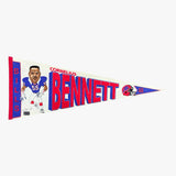Vintage Buffalo Bills Cornelius Bennett Cartoon Pennant