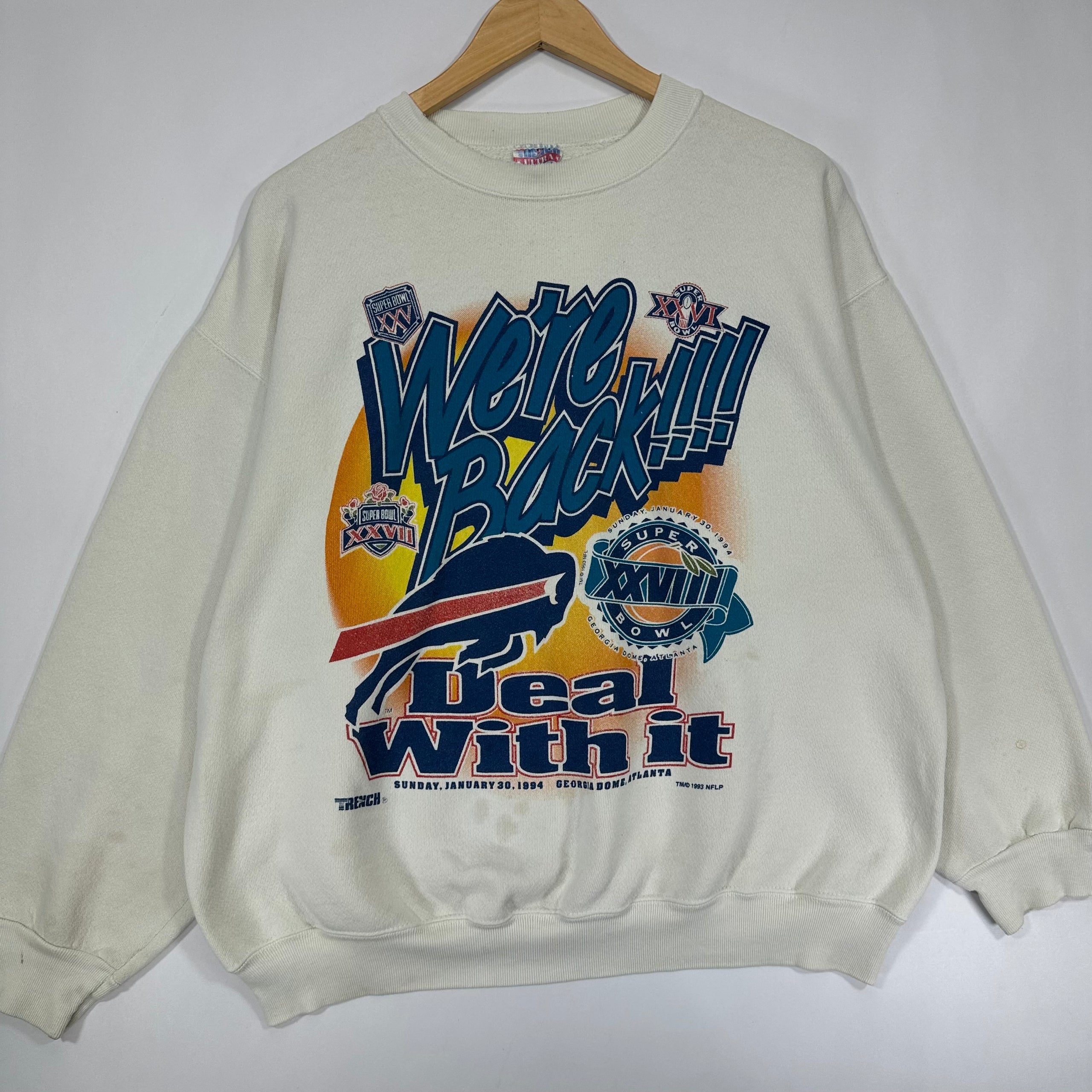 Vintage Buffalo Bills We’re Back Deal With It Crewneck Sweatshirt XL