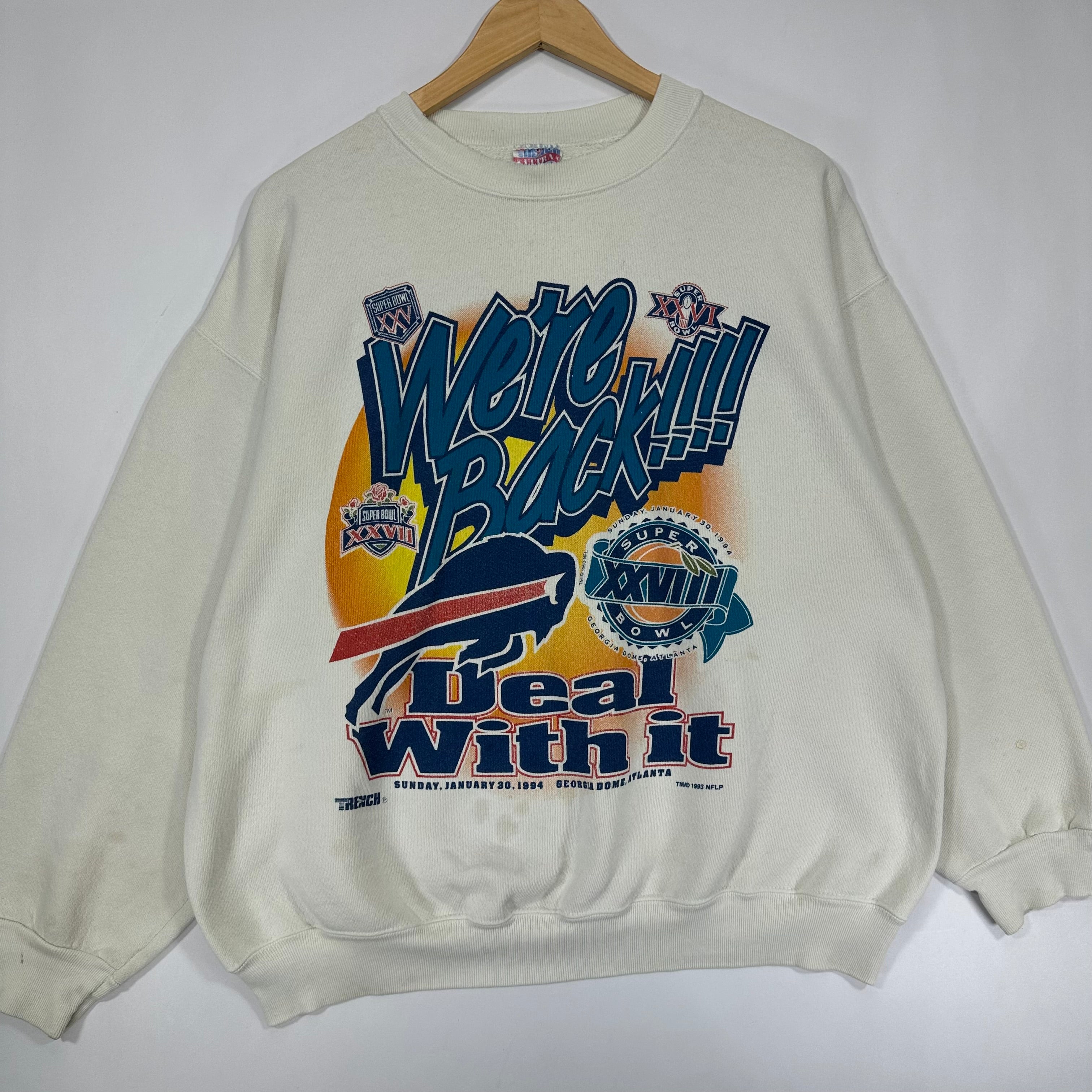 Vintage Buffalo Bills We’re Back Deal With It Crewneck Sweatshirt XL