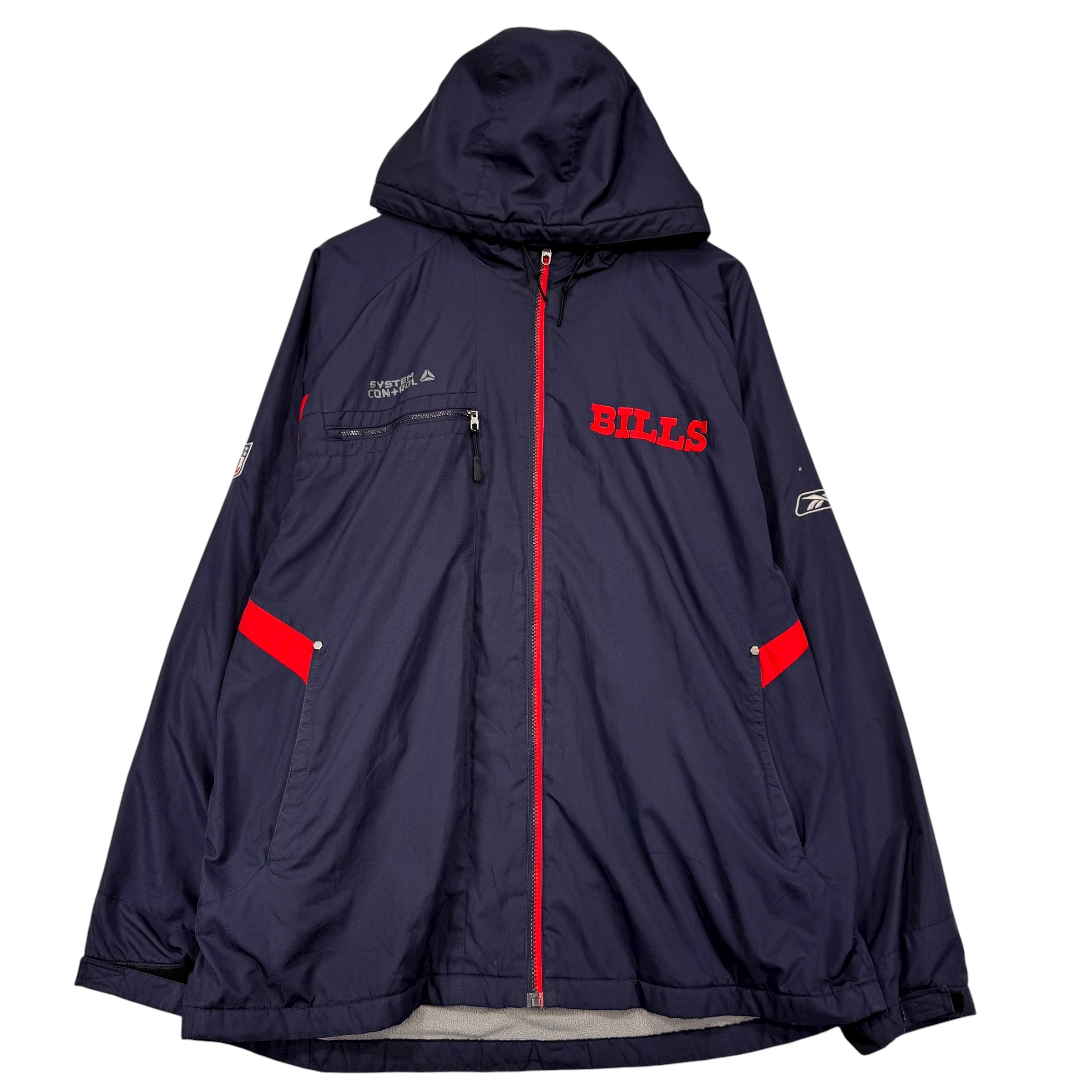 Vintage Buffalo Bills Embroidered Zip Hoodie Sweatshirt Large