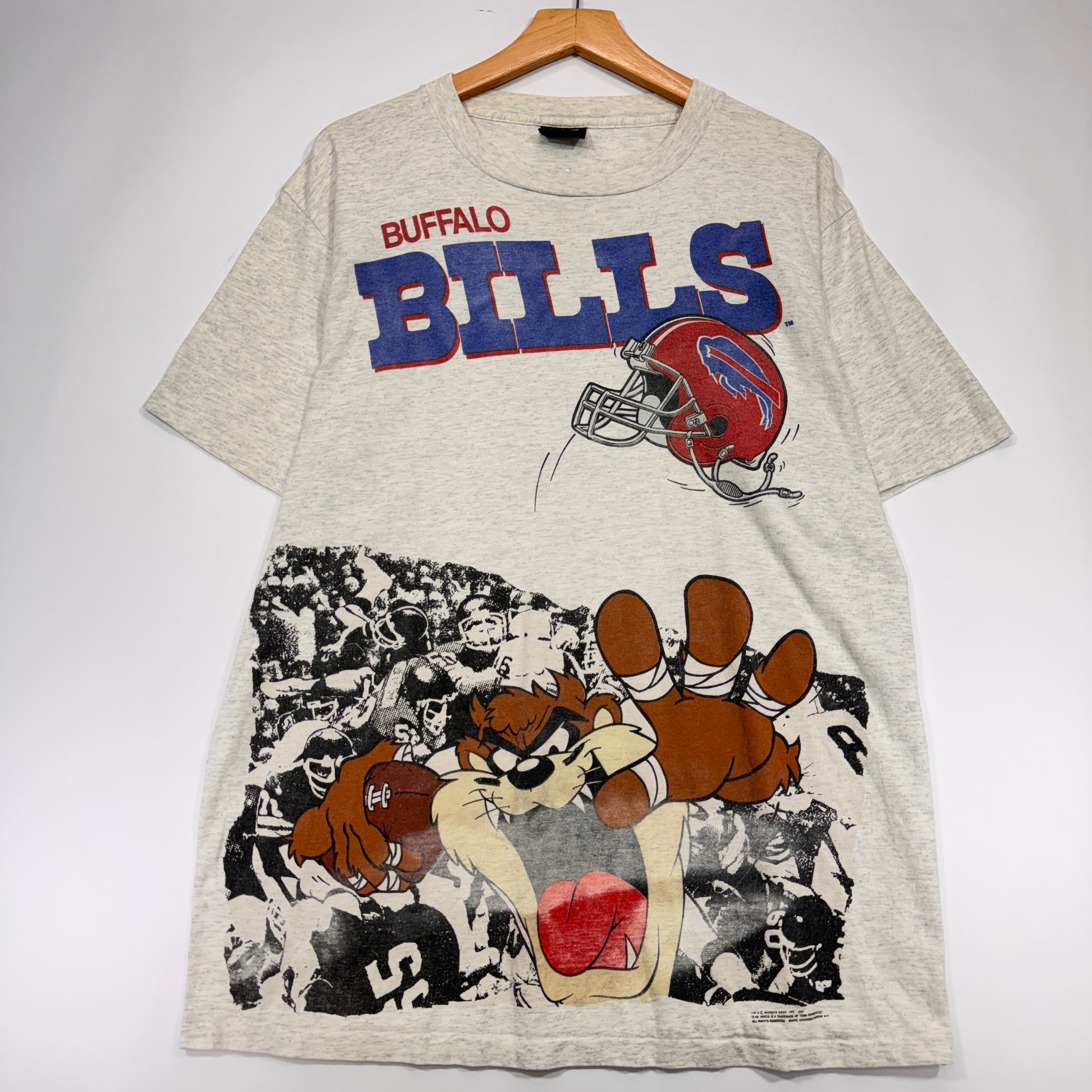Vintage Buffalo Bills Taz Looney Tunes Cartoon Shirt XL