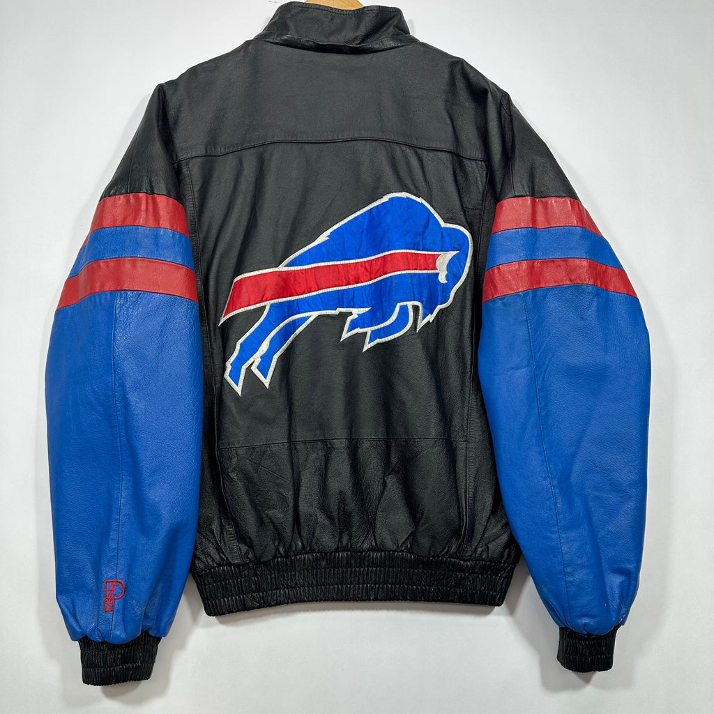 Vintage Buffalo Bills Leather Bomber Jacket Large
