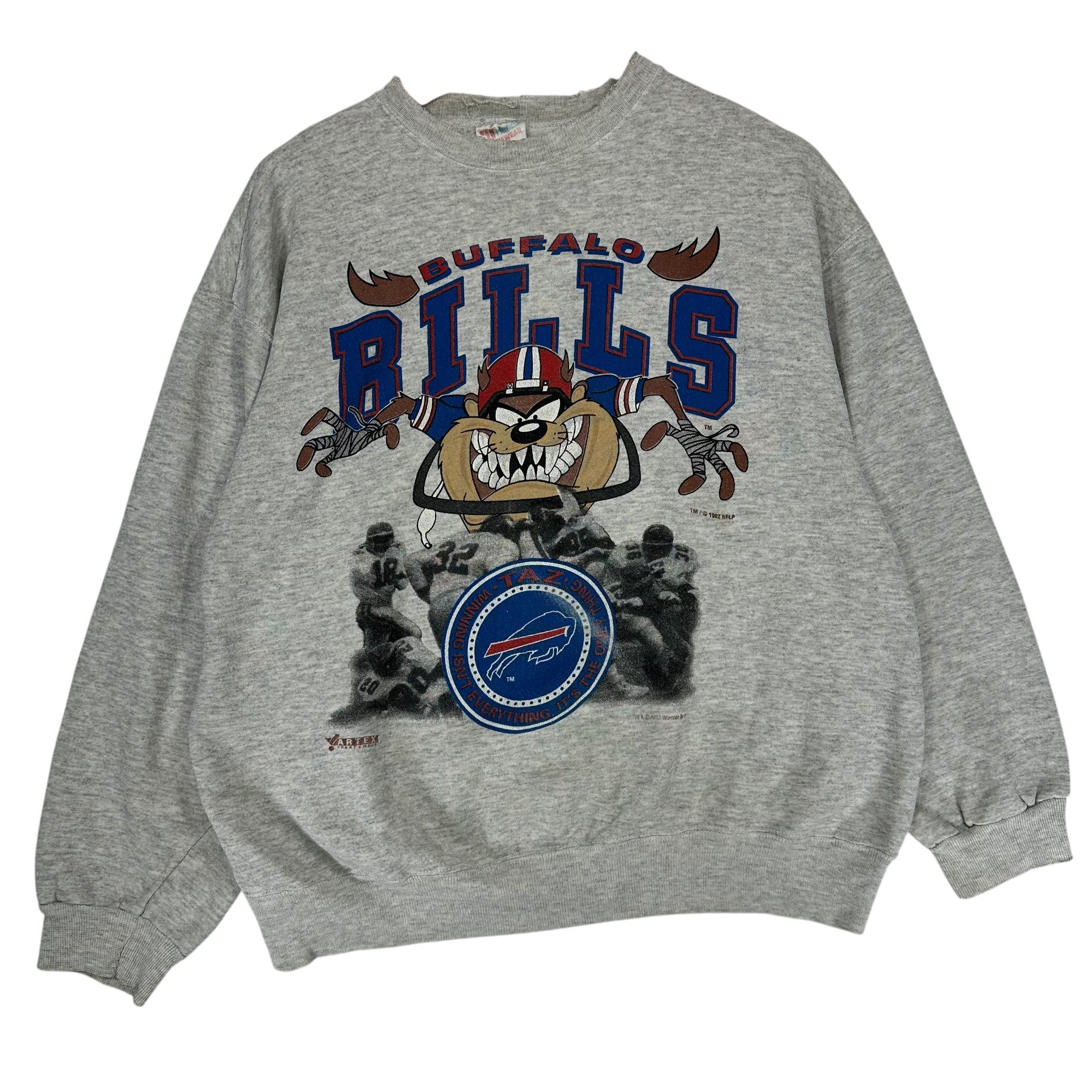 Vintage Buffalo Bills Looney Tunes Taz Crewneck Sweatshirt Large