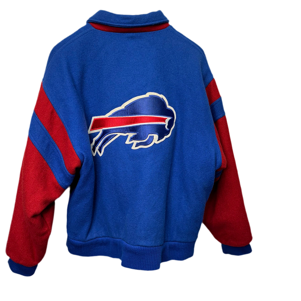 Vintage Buffalo Bills Chalk Line Wool Varsity Bomber Jacket Large