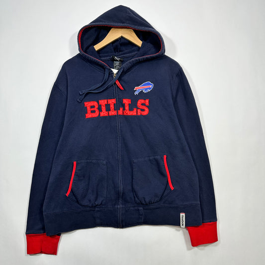 Vintage Buffalo Bills Women’s Zip Up Hoodie Sweatshirt XXL