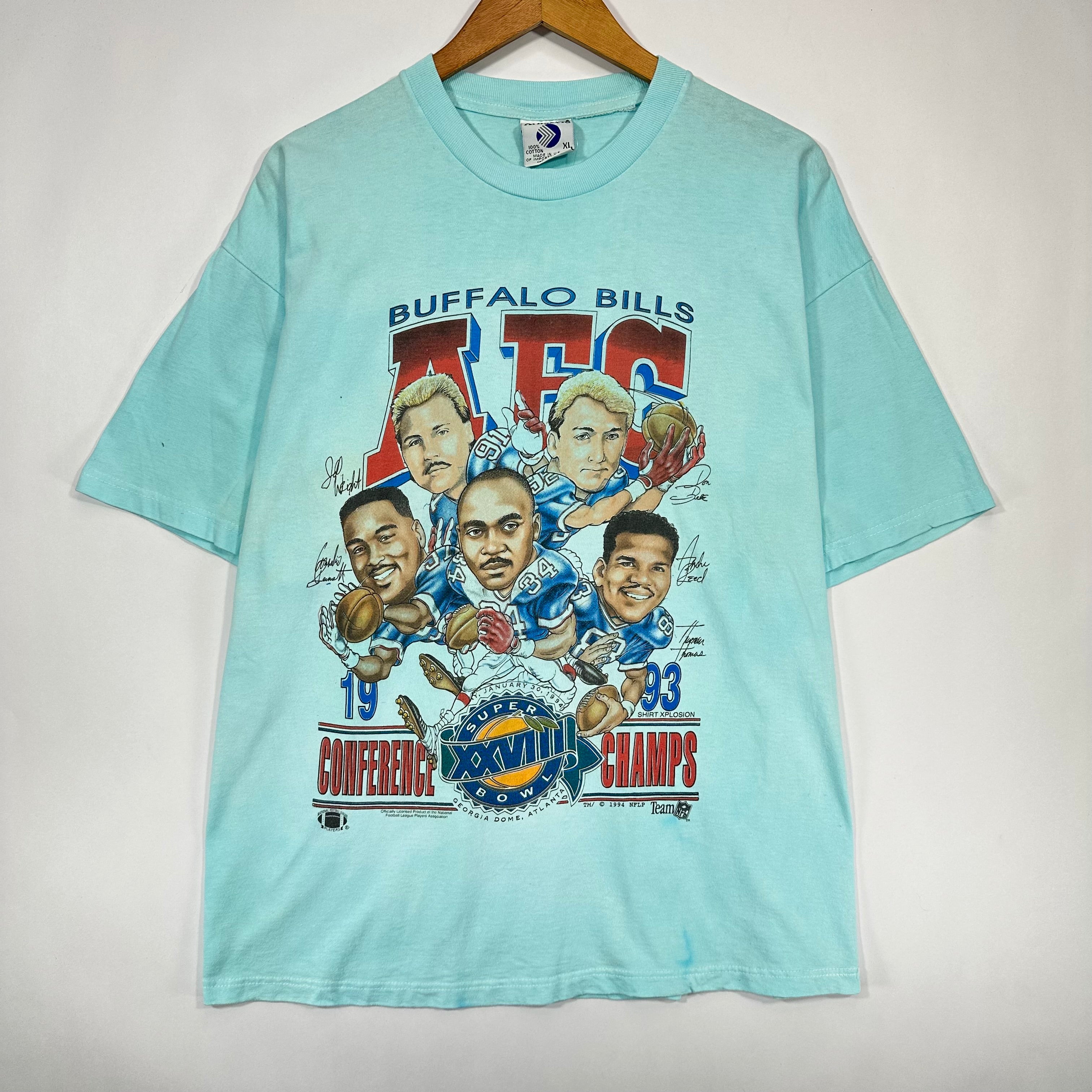 Vintage Buffalo Bills Overdyed 1993 AFC East Champions Caricature Shirt XL