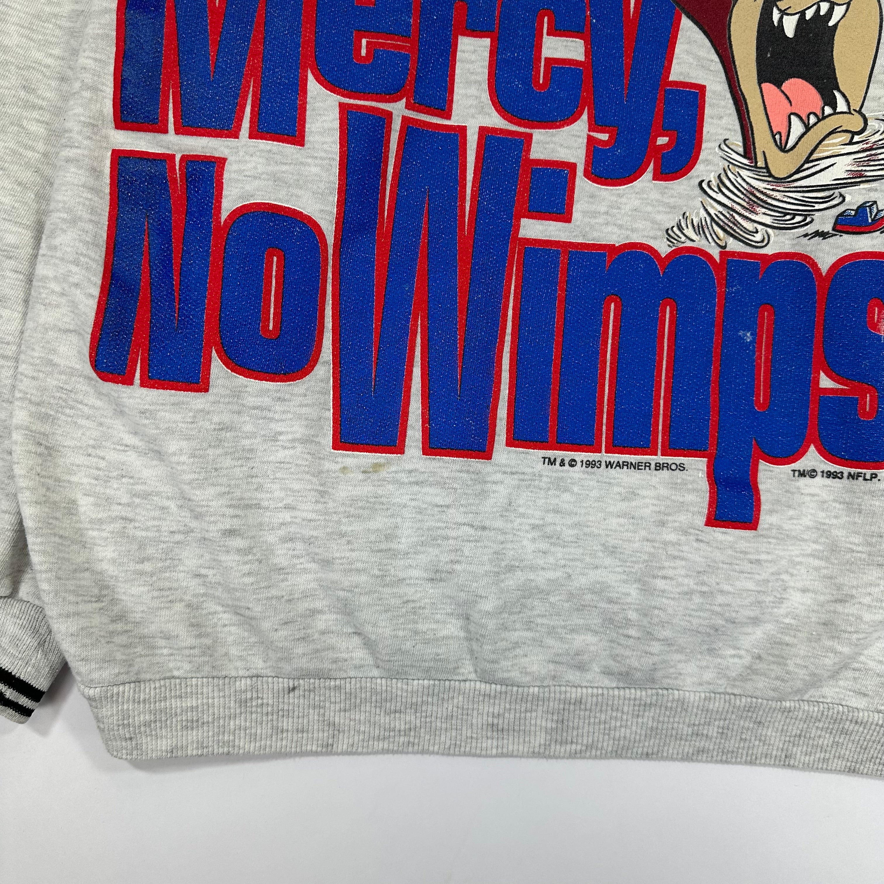 Vintage Buffalo Bills Looney Tunes Taz Crewneck Sweatshirt Large