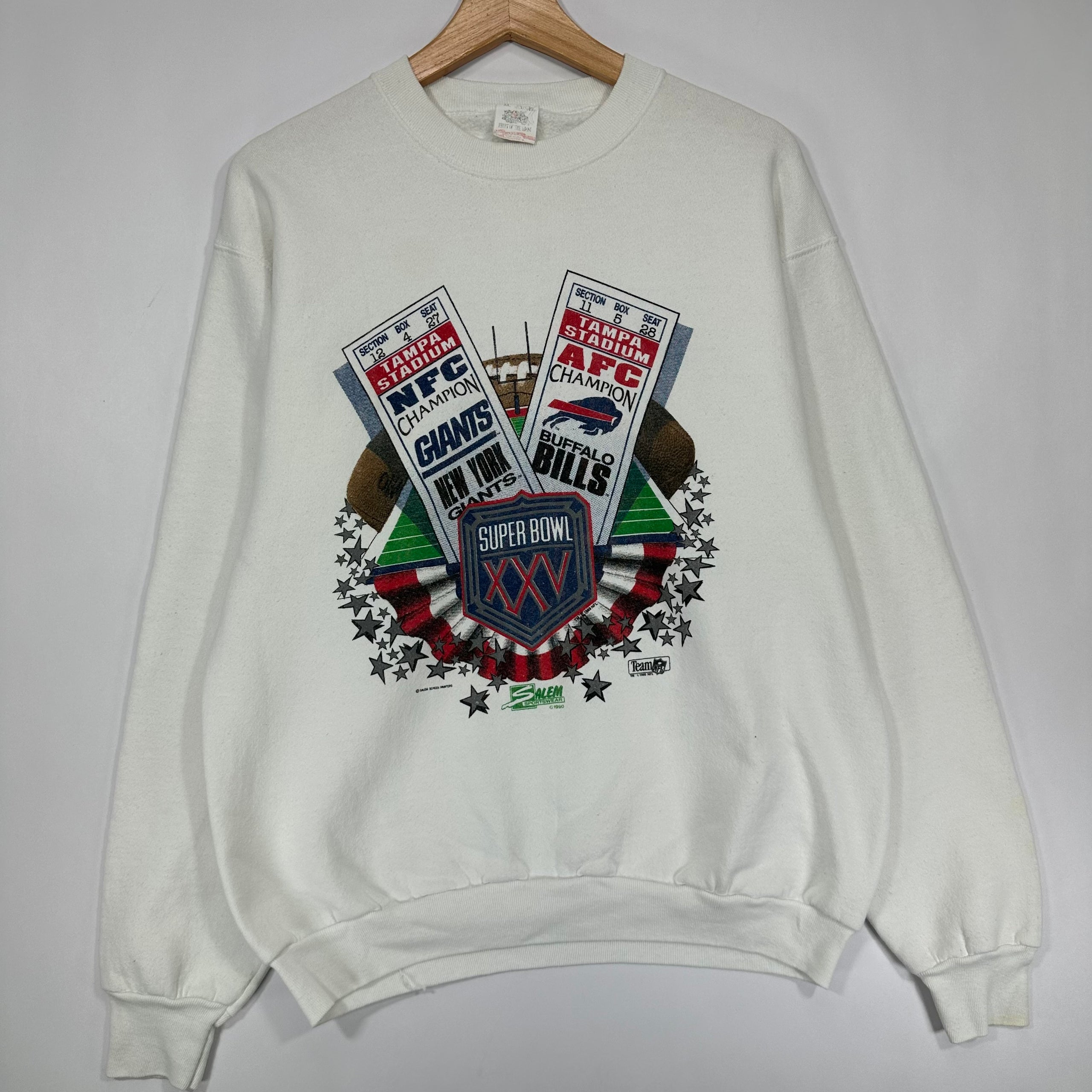 Vintage Buffalo Bills NY Giants 1991 Super Bowl Crewneck Sweatshirt XL