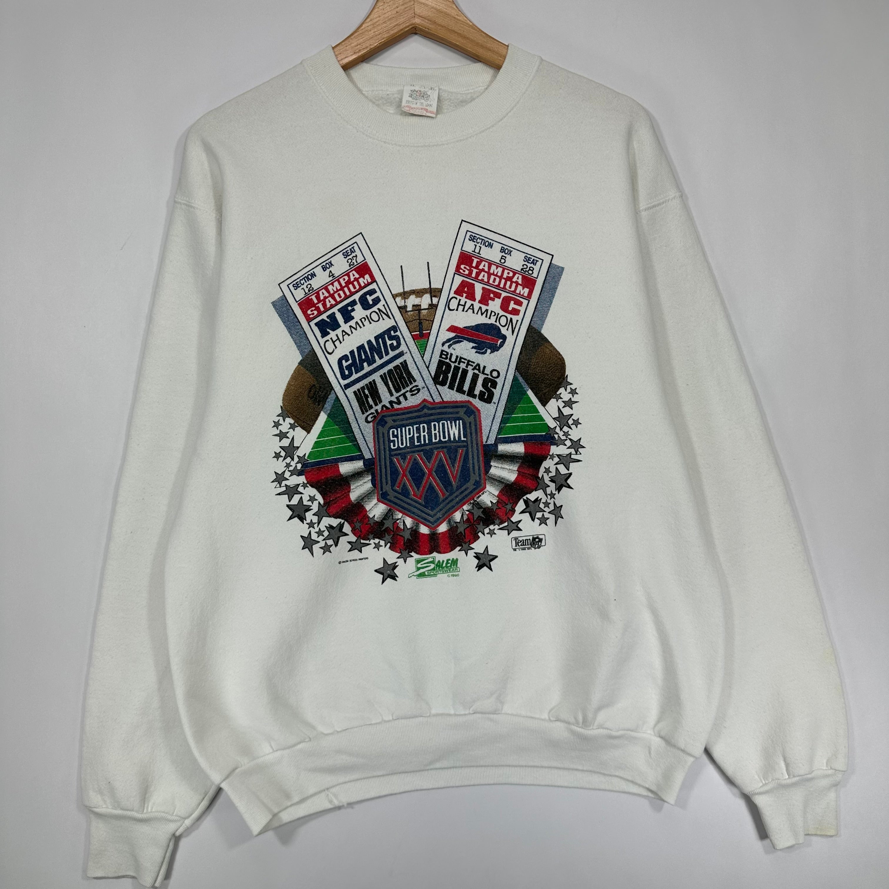 Vintage Buffalo Bills NY Giants 1991 Super Bowl Crewneck Sweatshirt XL