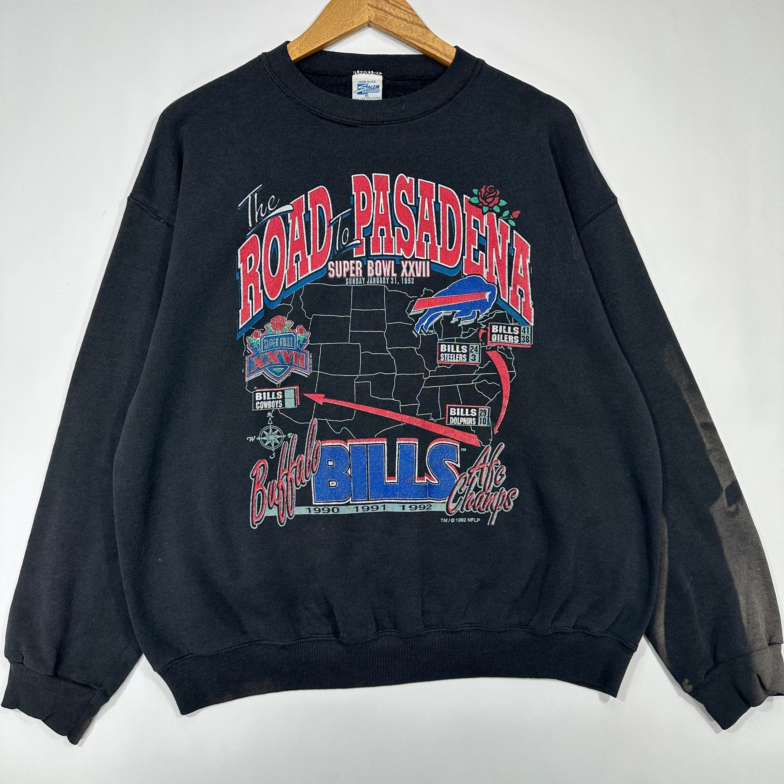 Vintage Buffalo Bills Road To Pasadena Crewneck Sweatshirt XL