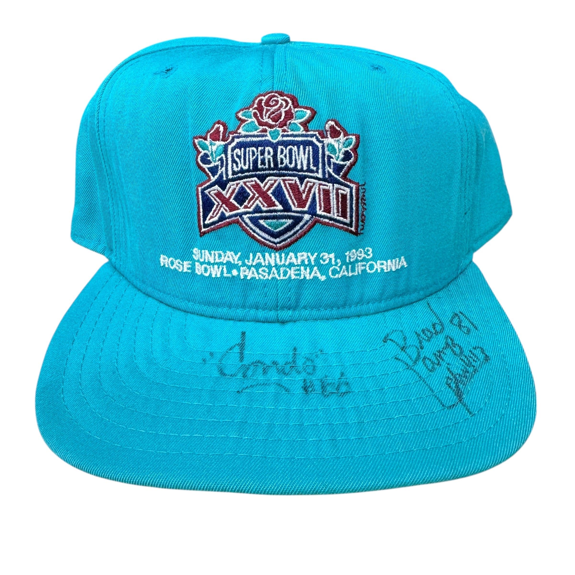 Vintage Buffalo Bills Super Bowl XXVII Snapback Signed Hat
