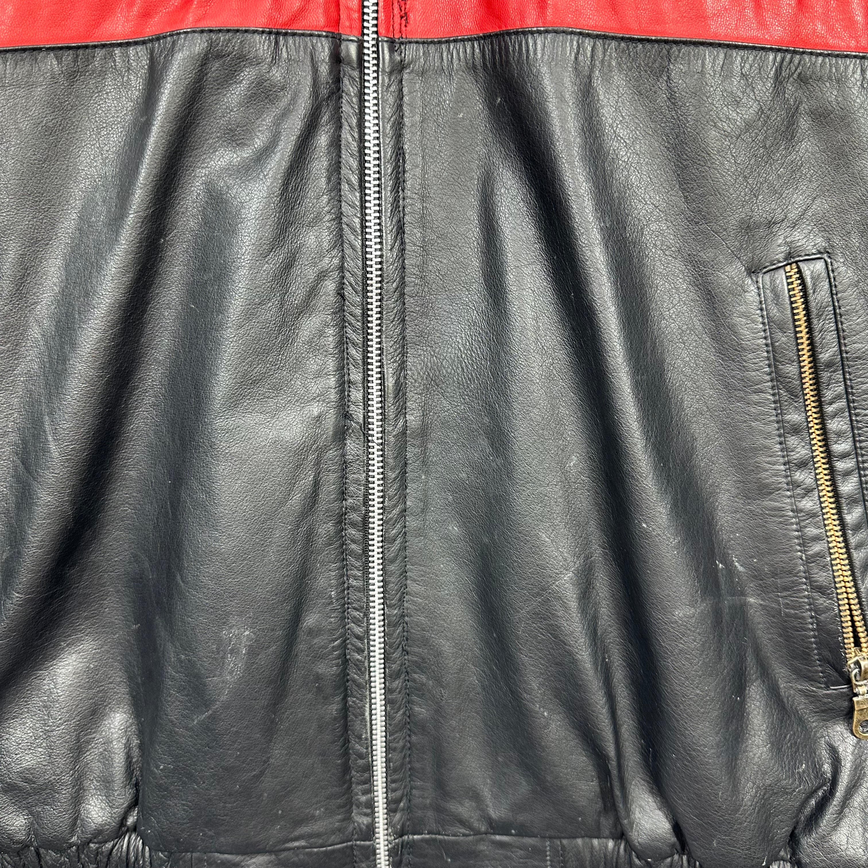 Vintage Buffalo Bills Leather Bomber Jacket Large