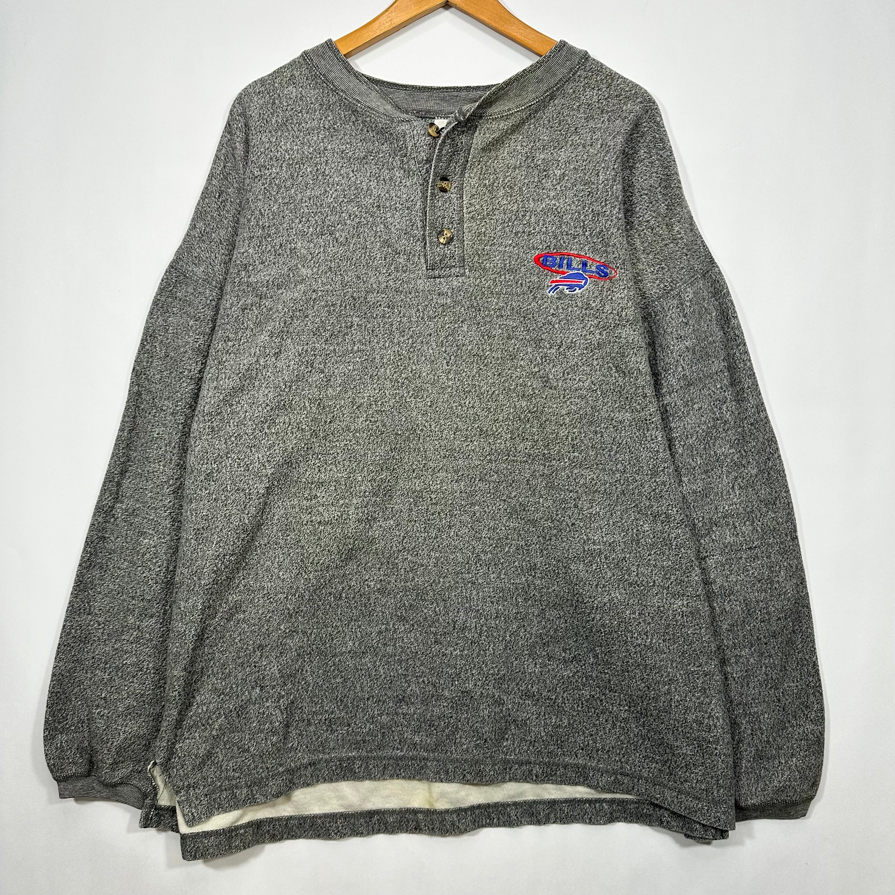 Vintage Buffalo Bills Henley Crewneck Sweatshirt XXL